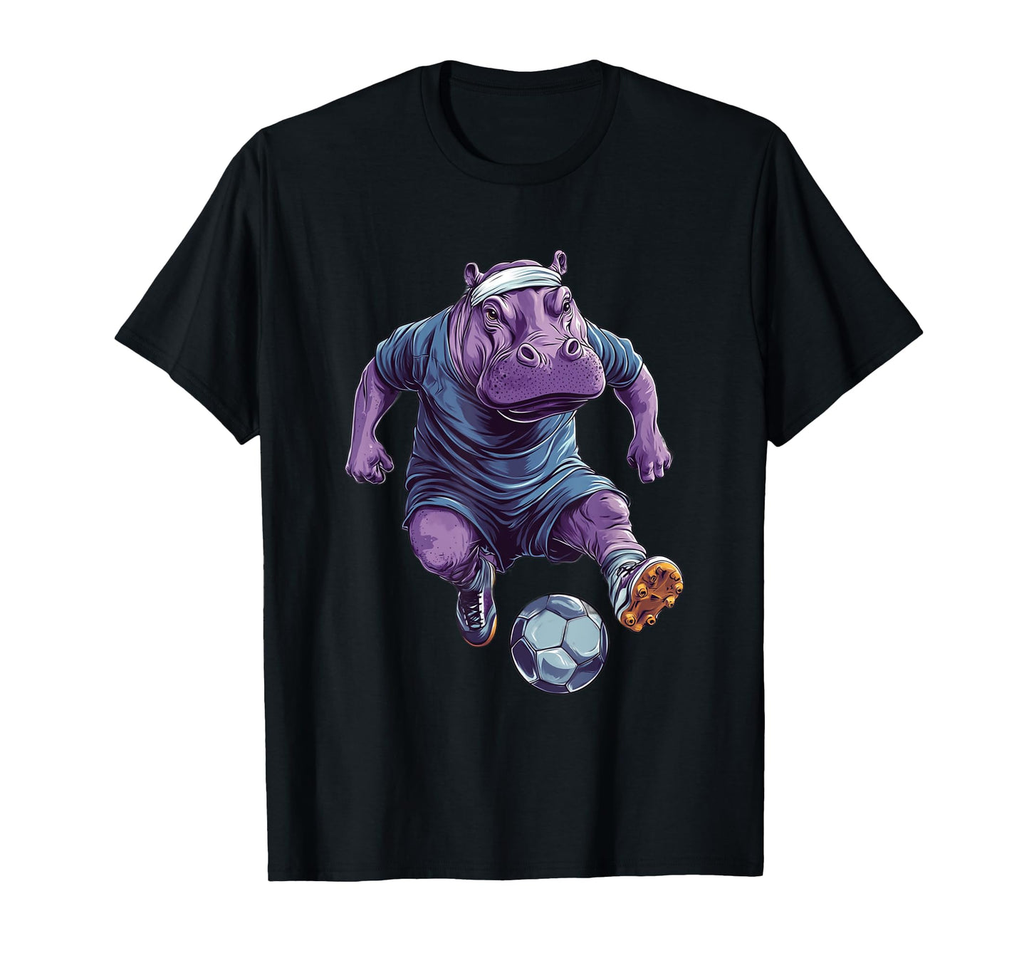Funny Hippo Playing Soccer Hippopotamus T-Shirt - Aesthetic Graphic Unisex - T-Shirt, Sweatshirt, Hoodie