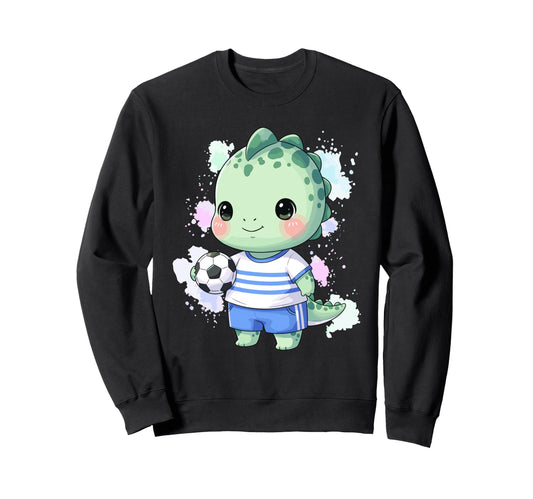 Adorable Dino Soccer Player Sweatshirt - Custom Art Print Men Women - T-Shirt, Sweatshirt, Hoodie