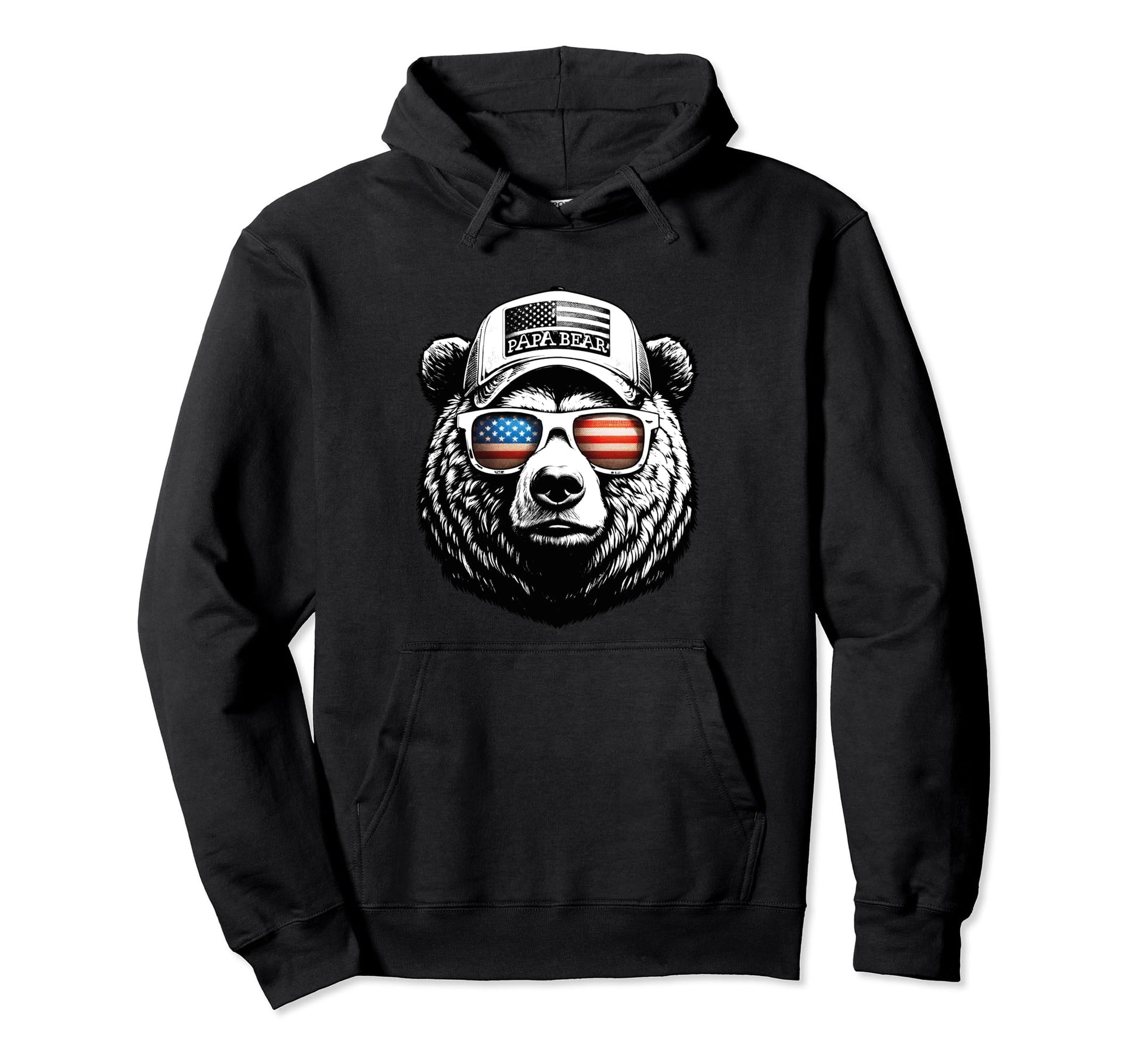 Papa Bear Face Sunglases 4Th July Hoodie - Casual Everyday Wear Unisex - T-Shirt, Sweatshirt, Hoodie