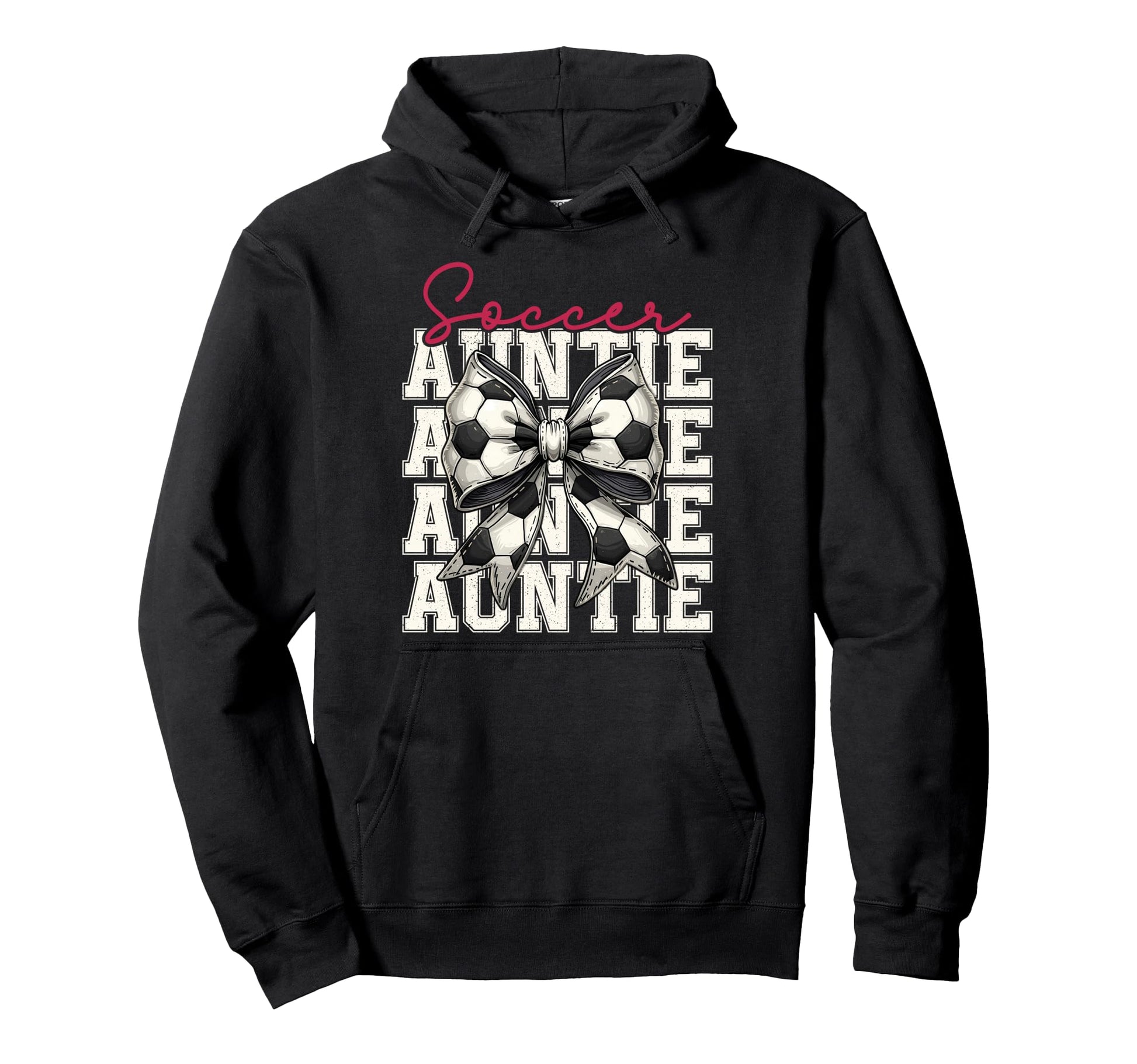 Soccer Auntie Funny Coquette Bow Hoodie - Aesthetic Graphic Men Women - T-Shirt, Sweatshirt, Hoodie