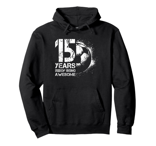 15Th Birthday Soccer Player Football 15 Hoodie - Unique Graphic Men Women - T-Shirt, Sweatshirt, Hoodie