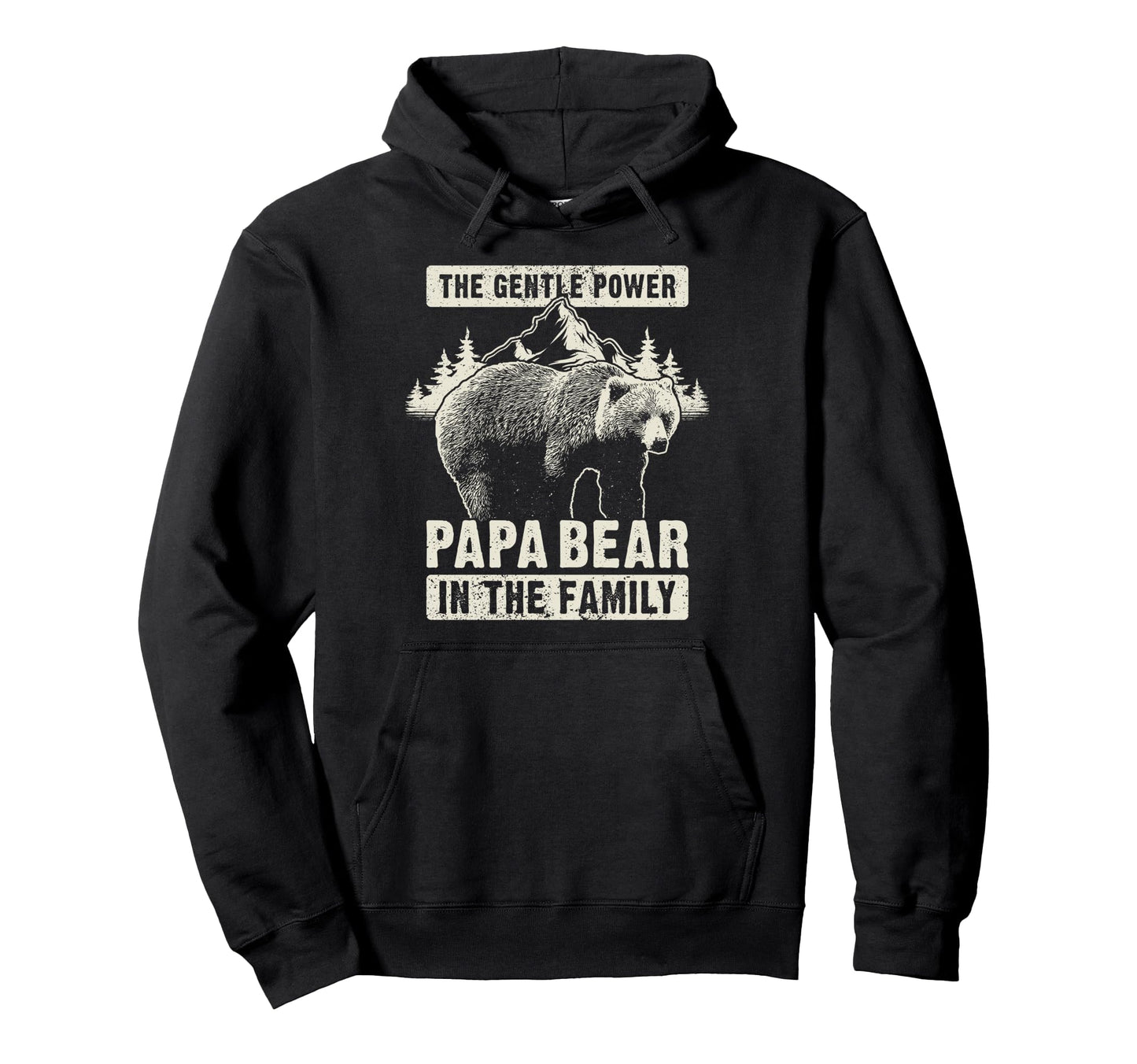 Papa Bear Gentle Power Dad Grandpa Hoodie - Minimalist Print Men Women - T-Shirt, Sweatshirt, Hoodie