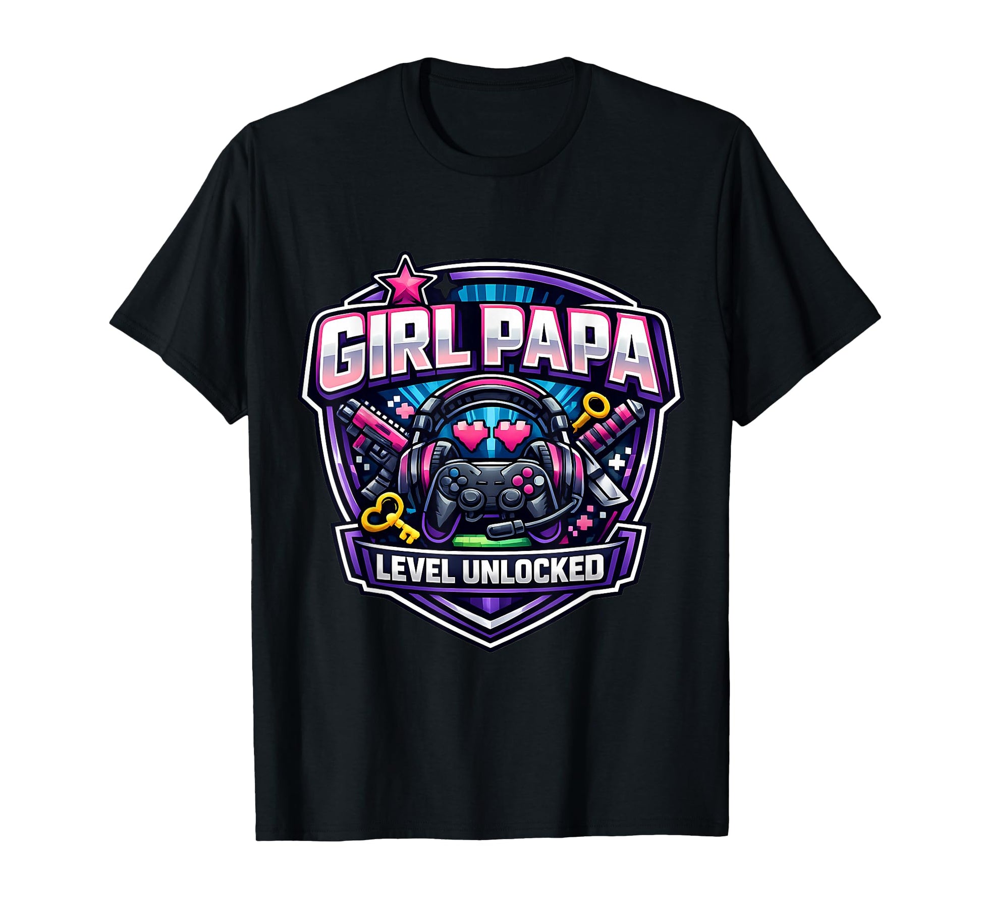 Papa Level Unlocked New Father Dad T-Shirt - Unique Graphic Unisex - T-Shirt, Sweatshirt, Hoodie
