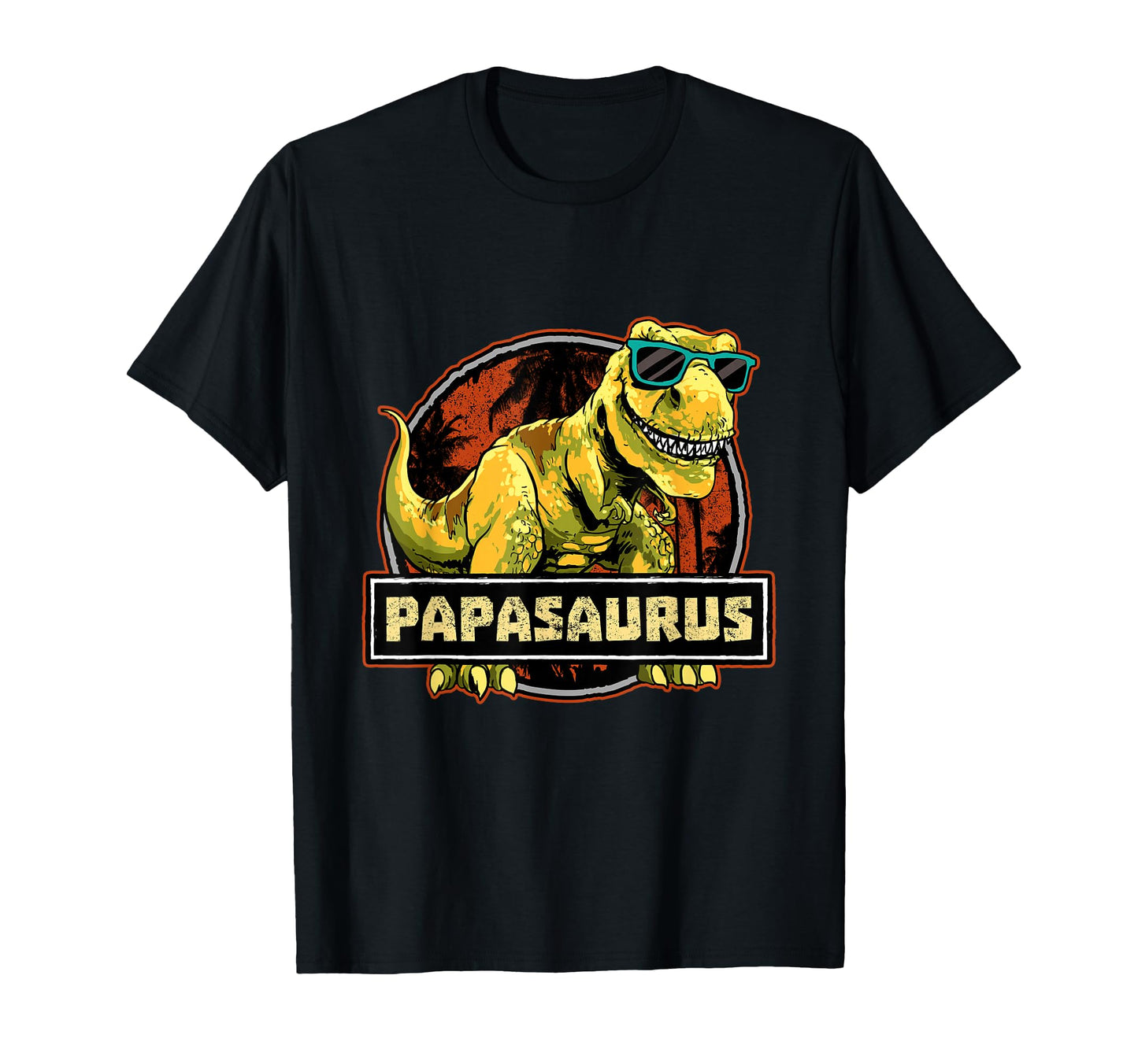 Papasaurus Dad T Rex Dinosaur T-Shirt - Custom Art Print Men Women - T-Shirt, Sweatshirt, Hoodie