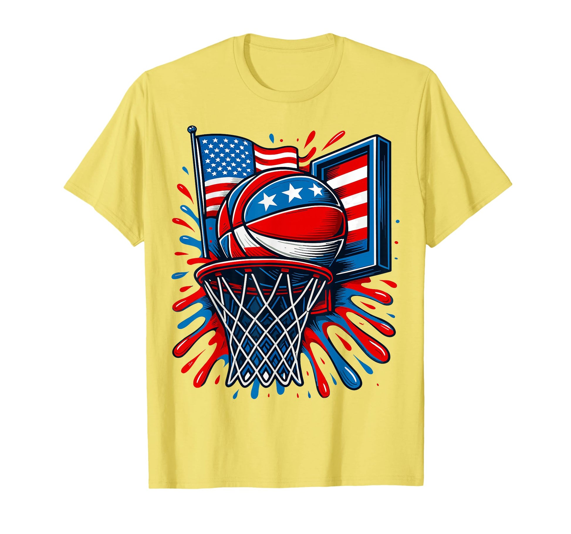 Red White Blue Basketball Color T-Shirt - Aesthetic Graphic Men Women - T-Shirt, Sweatshirt, Hoodie
