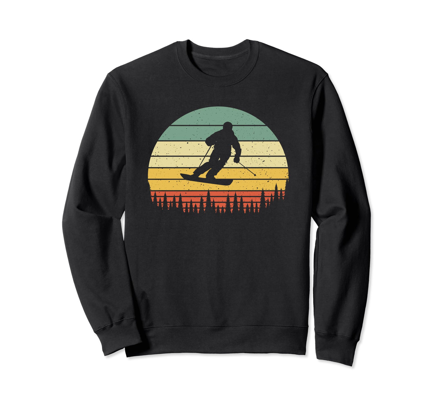 Ski Sunset Skier Skiing Dad Ski Sweatshirt - Fun Novelty Design for Adults - T-Shirt, Sweatshirt, Hoodie