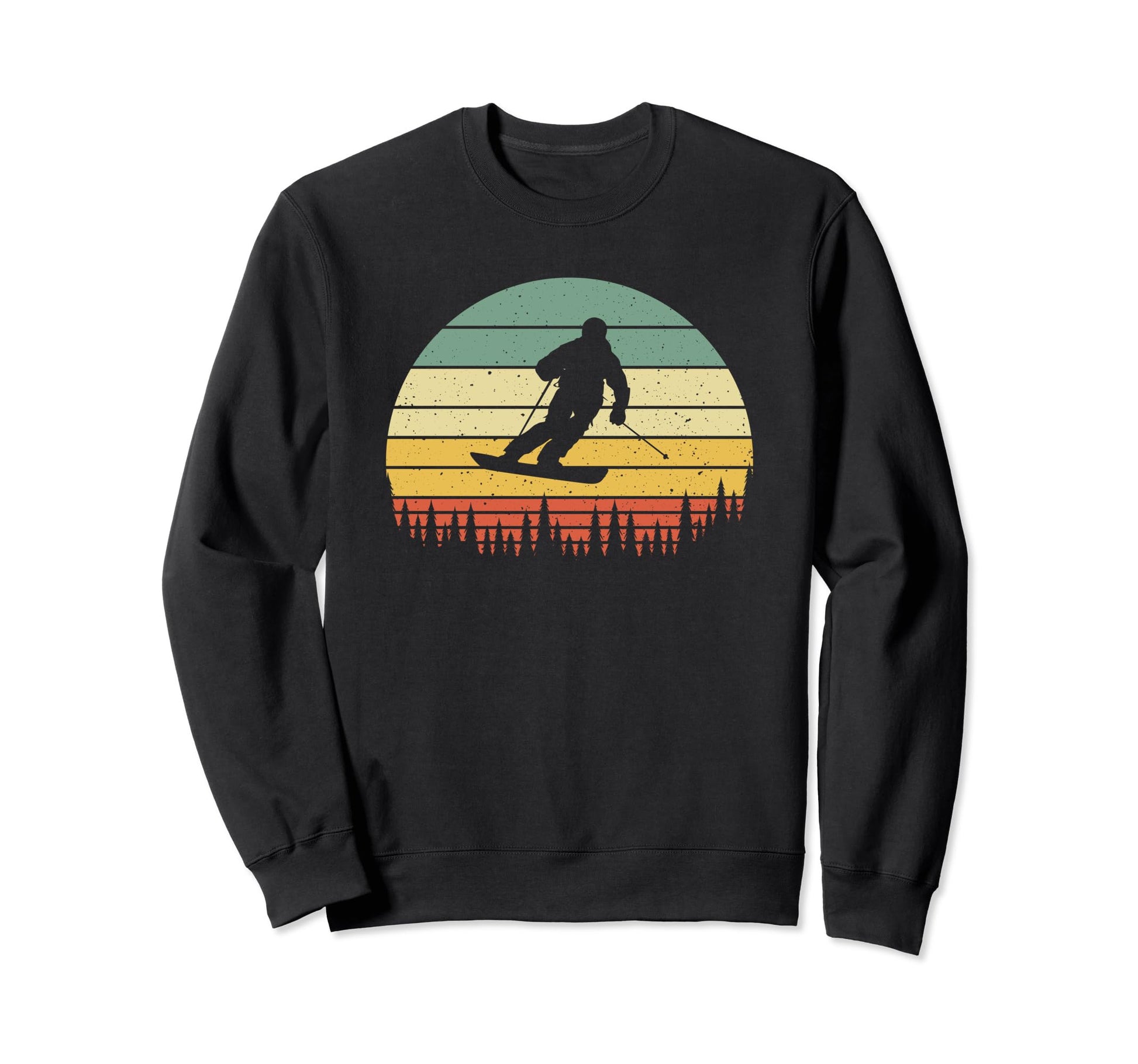 Ski Sunset Skier Skiing Dad Ski Sweatshirt - Fun Novelty Design for Adults - T-Shirt, Sweatshirt, Hoodie
