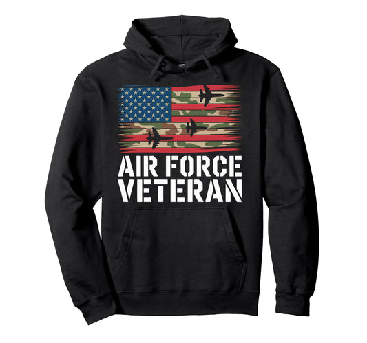 Air Force Veteran Us American Flag Dad Hoodie - Streetwear Style Men Women - T-Shirt, Sweatshirt, Hoodie