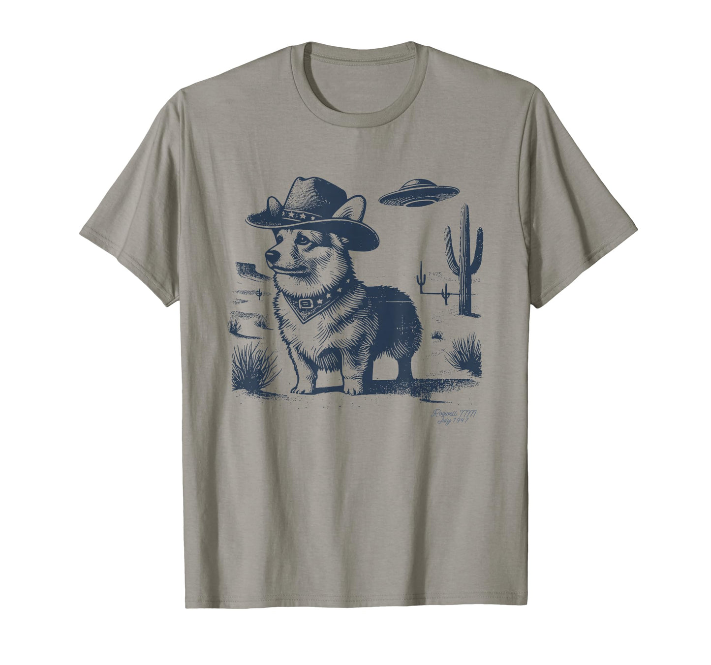 Corgi Cowboy Ufo Corgi Cowboy Hat T-Shirt - Aesthetic Graphic Men Women - T-Shirt, Sweatshirt, Hoodie
