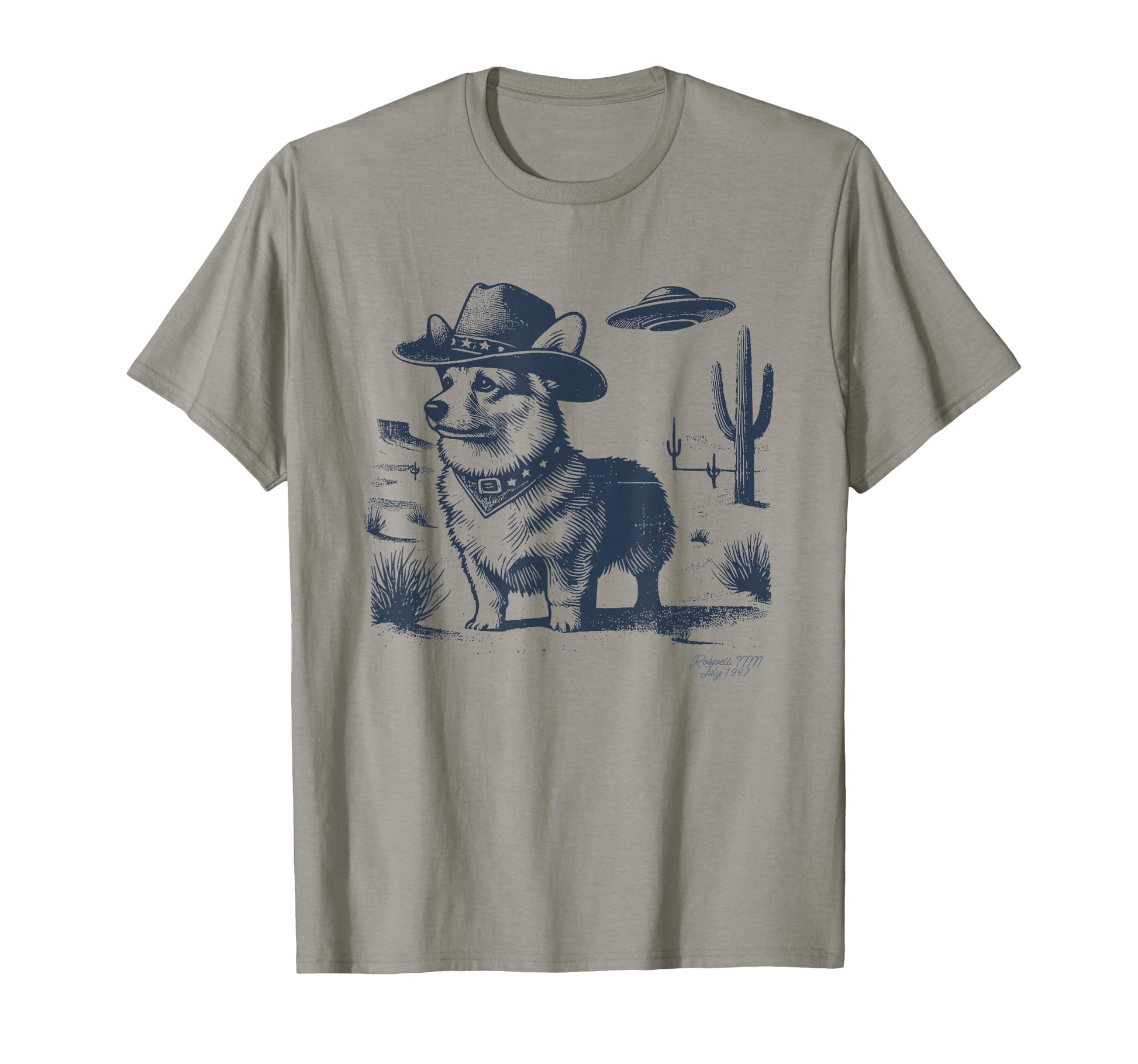 Corgi Cowboy Ufo Corgi Cowboy Hat T-Shirt - Aesthetic Graphic Men Women - T-Shirt, Sweatshirt, Hoodie
