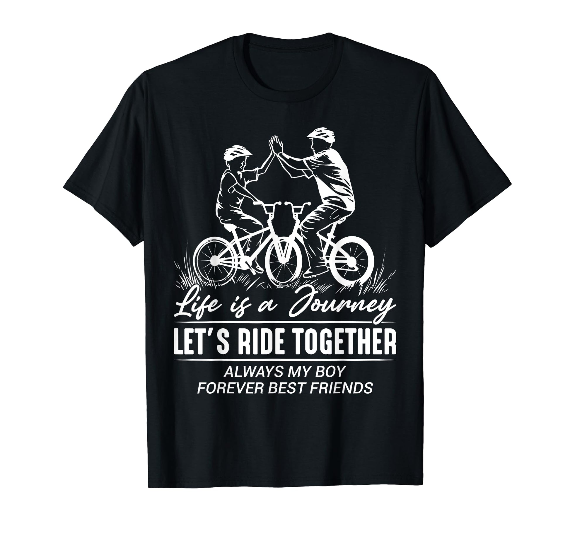 Cycling Dad And Son Bicycle Riding T-Shirt - Minimalist Print Unisex - T-Shirt, Sweatshirt, Hoodie