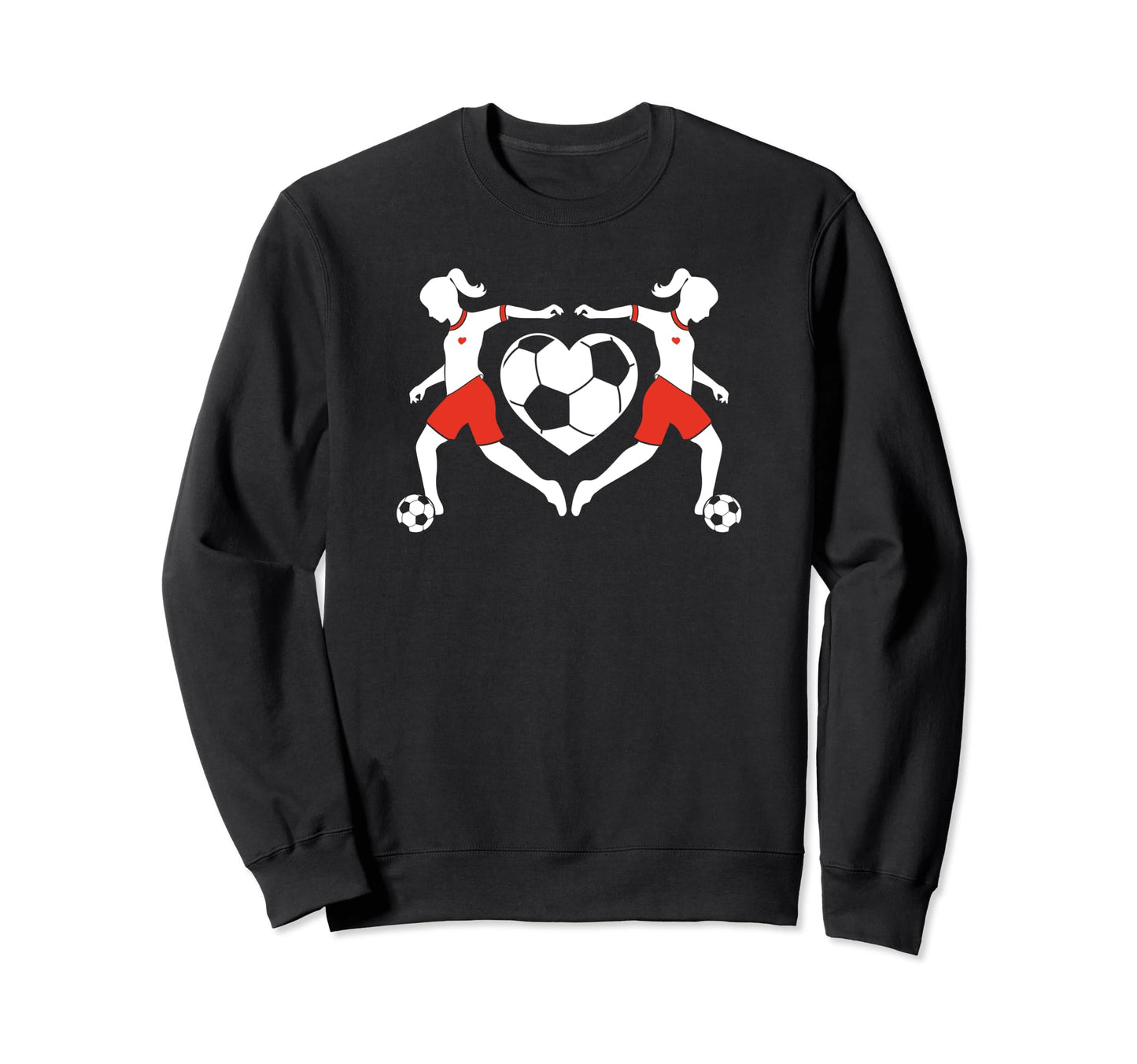 Soccer Players Soccer Ball Heart Sweatshirt - Aesthetic Graphic Men Women - T-Shirt, Sweatshirt, Hoodie