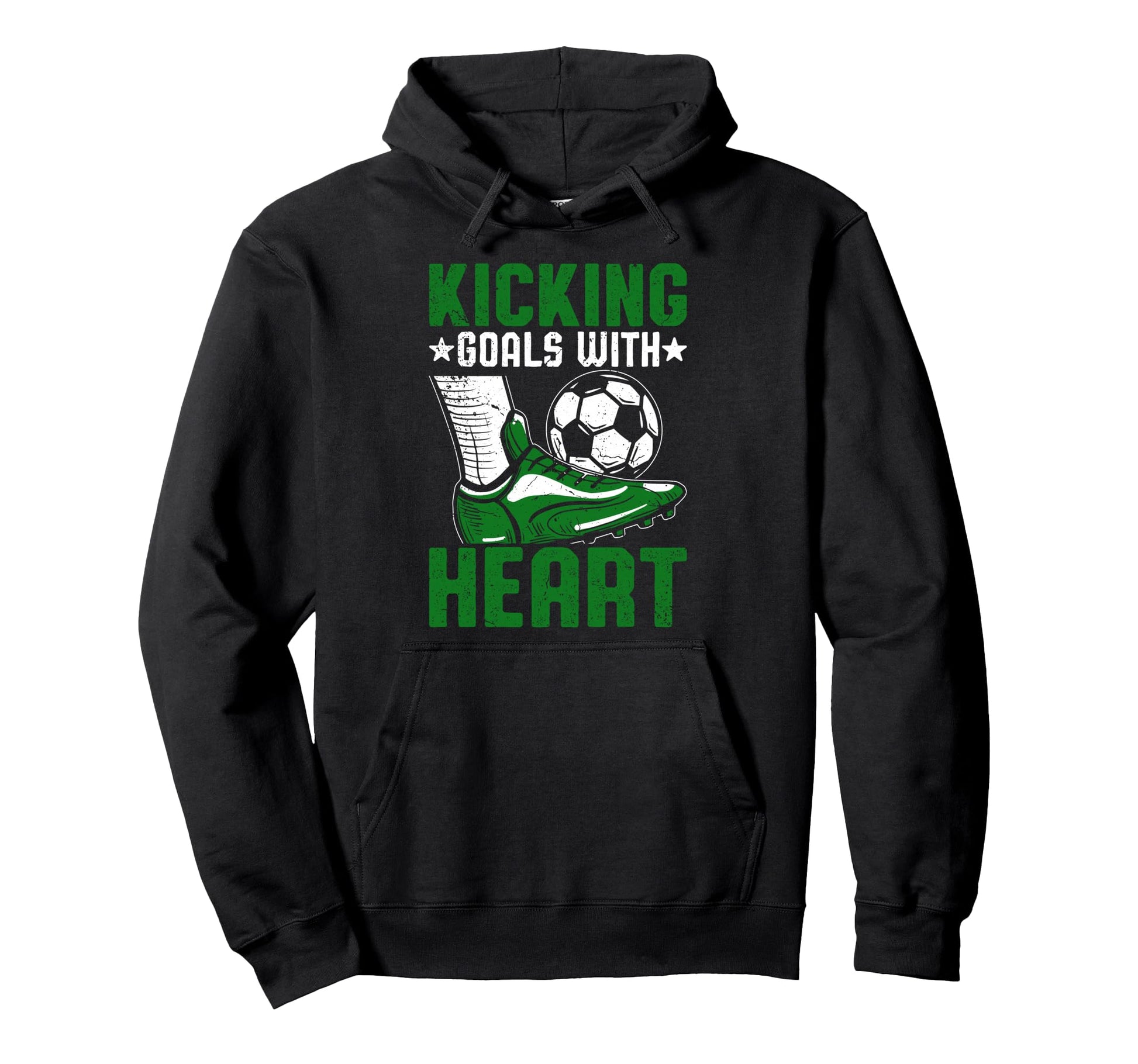 Soccer Kicking Goals Heart Player Hoodie - Aesthetic Graphic for Adults - T-Shirt, Sweatshirt, Hoodie