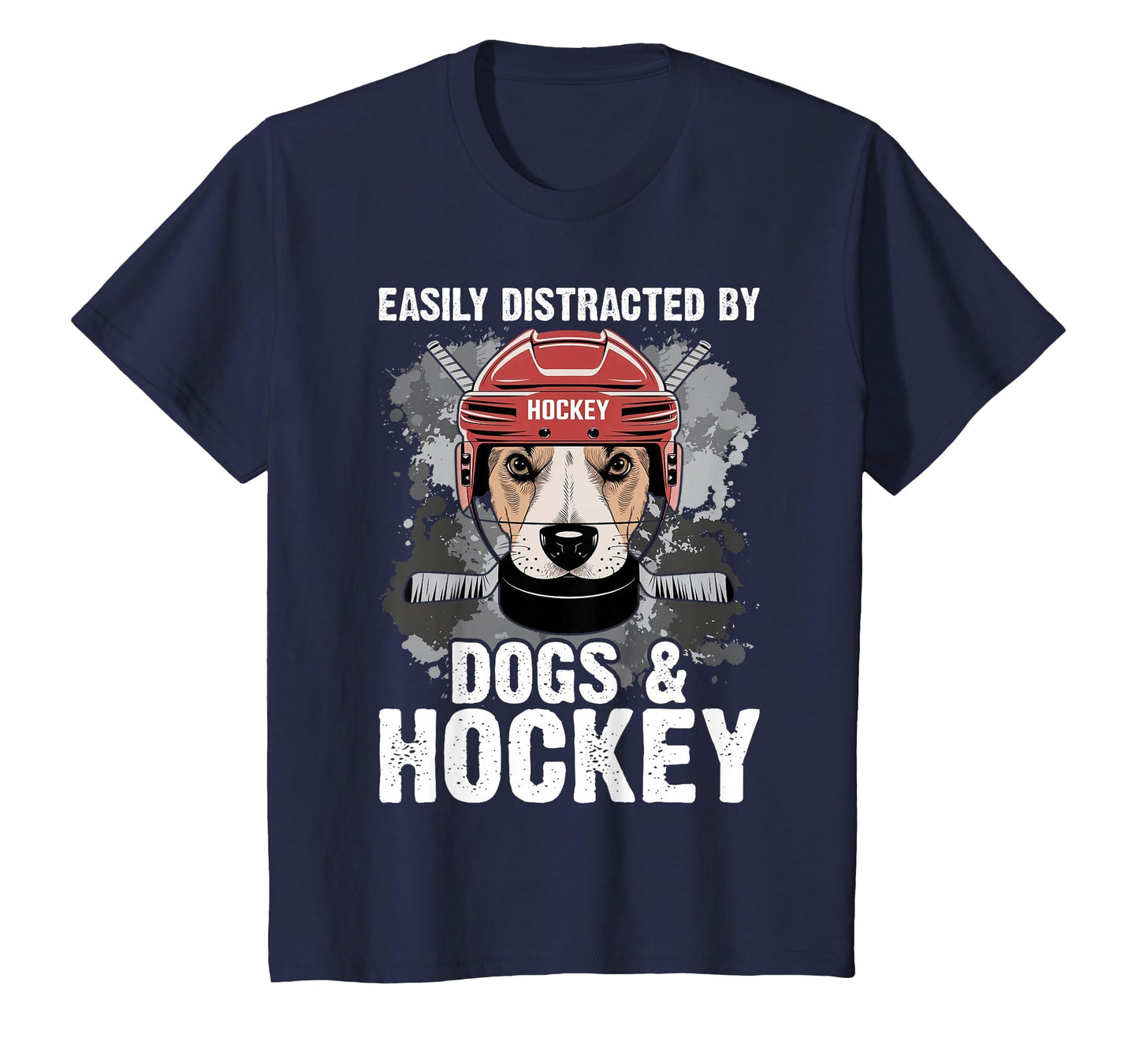 Easily Distracted Dogs And Hockey T-Shirt - Streetwear Style for Adults - T-Shirt, Sweatshirt, Hoodie