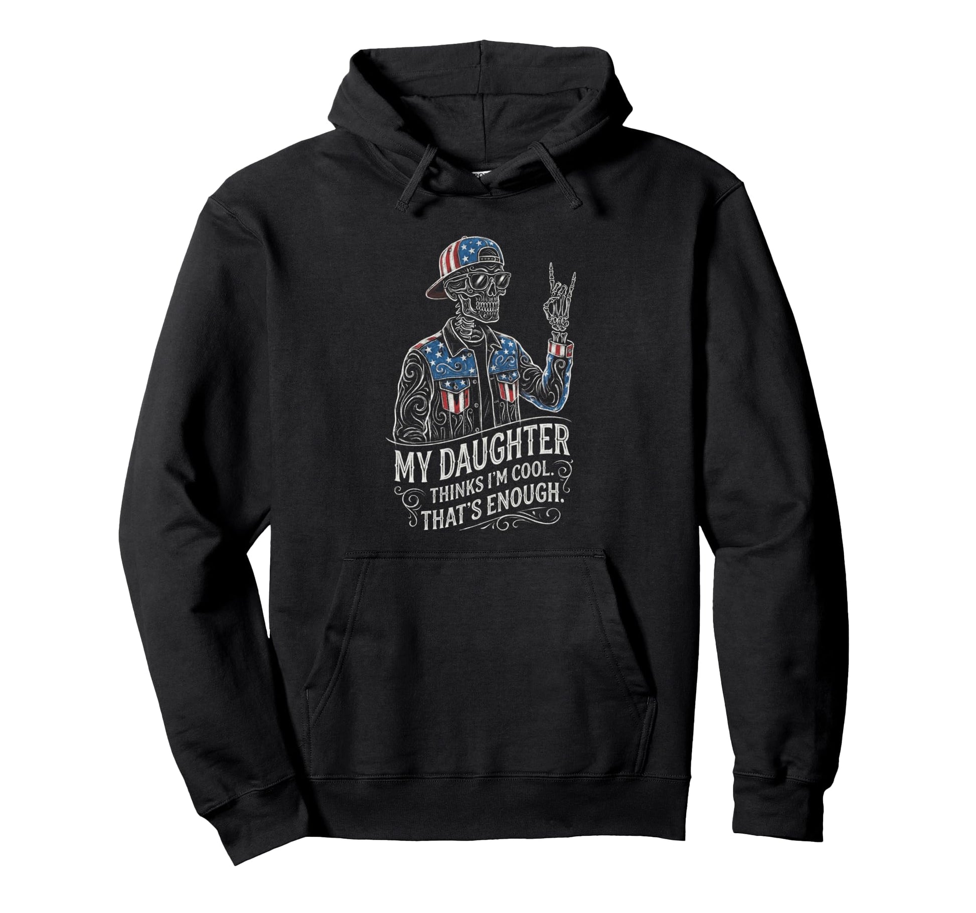Skeleton Dad Daughter Matching Funny Dad Hoodie - Graphic Print for Adults - T-Shirt, Sweatshirt, Hoodie