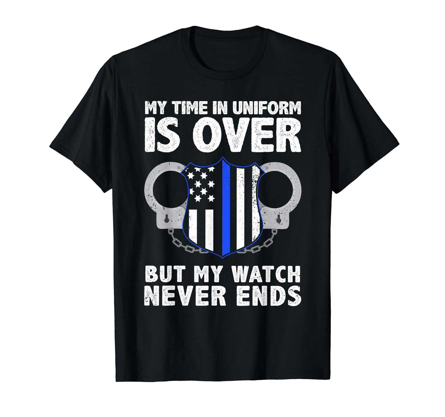 Funny Retired Police Officer Thin Blue T-Shirt - Graphic Print Men Women - T-Shirt, Sweatshirt, Hoodie