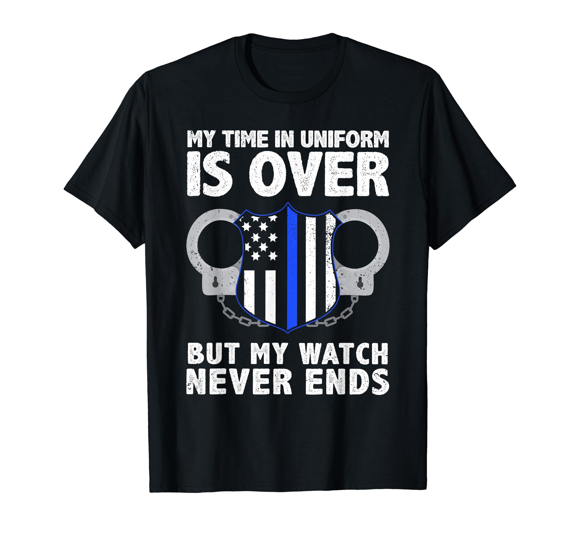 Funny Retired Police Officer Thin Blue T-Shirt - Graphic Print Men Women - T-Shirt, Sweatshirt, Hoodie