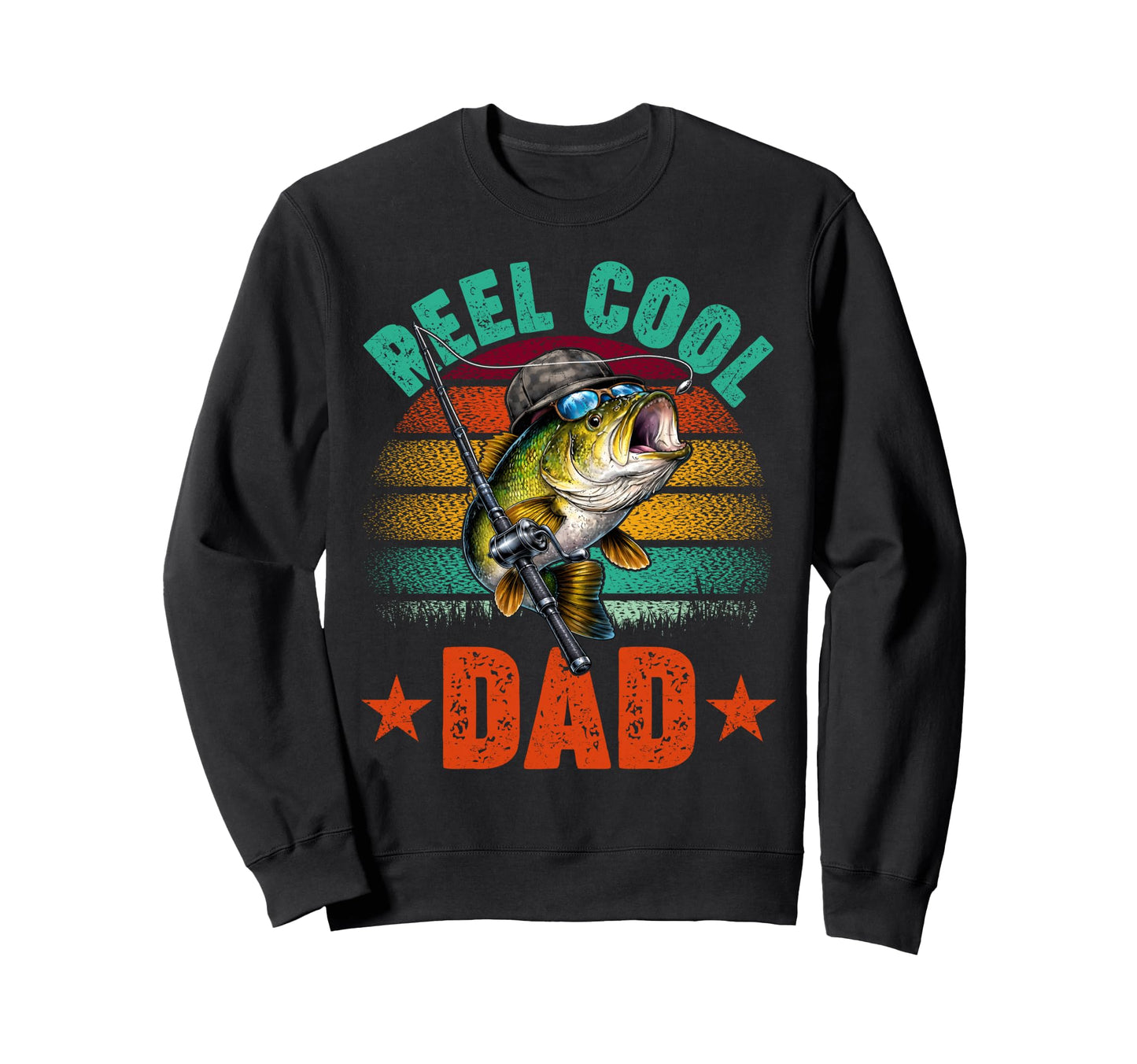 Reel Dad Fishing Daddy Funny Sweatshirt - Trendy Graphic for Adults - T-Shirt, Sweatshirt, Hoodie