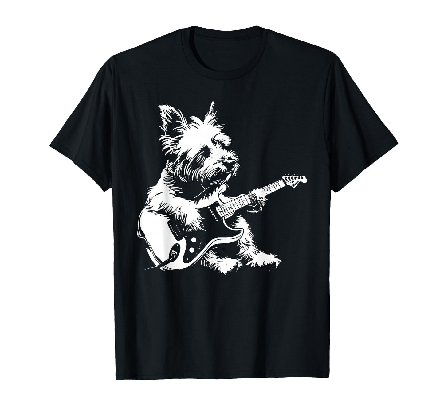 Dog Guitarist Guitar Westie Dad Mom T-Shirt - Aesthetic Graphic for Adults - T-Shirt, Sweatshirt, Hoodie