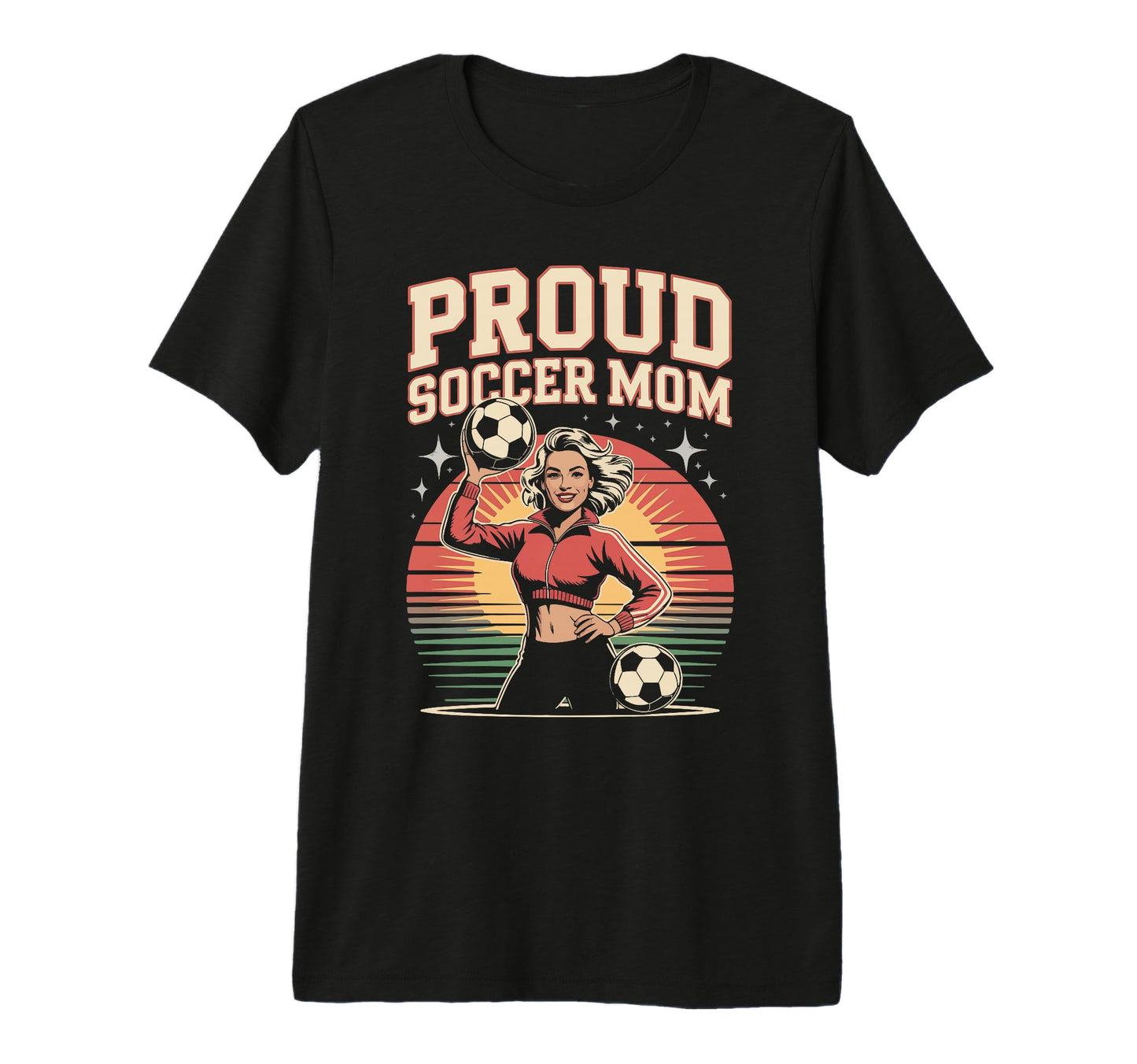 Proud Soccer Mom Sunset Vibes Tri T-Shirt - Minimalist Print Men Women - T-Shirt, Sweatshirt, Hoodie