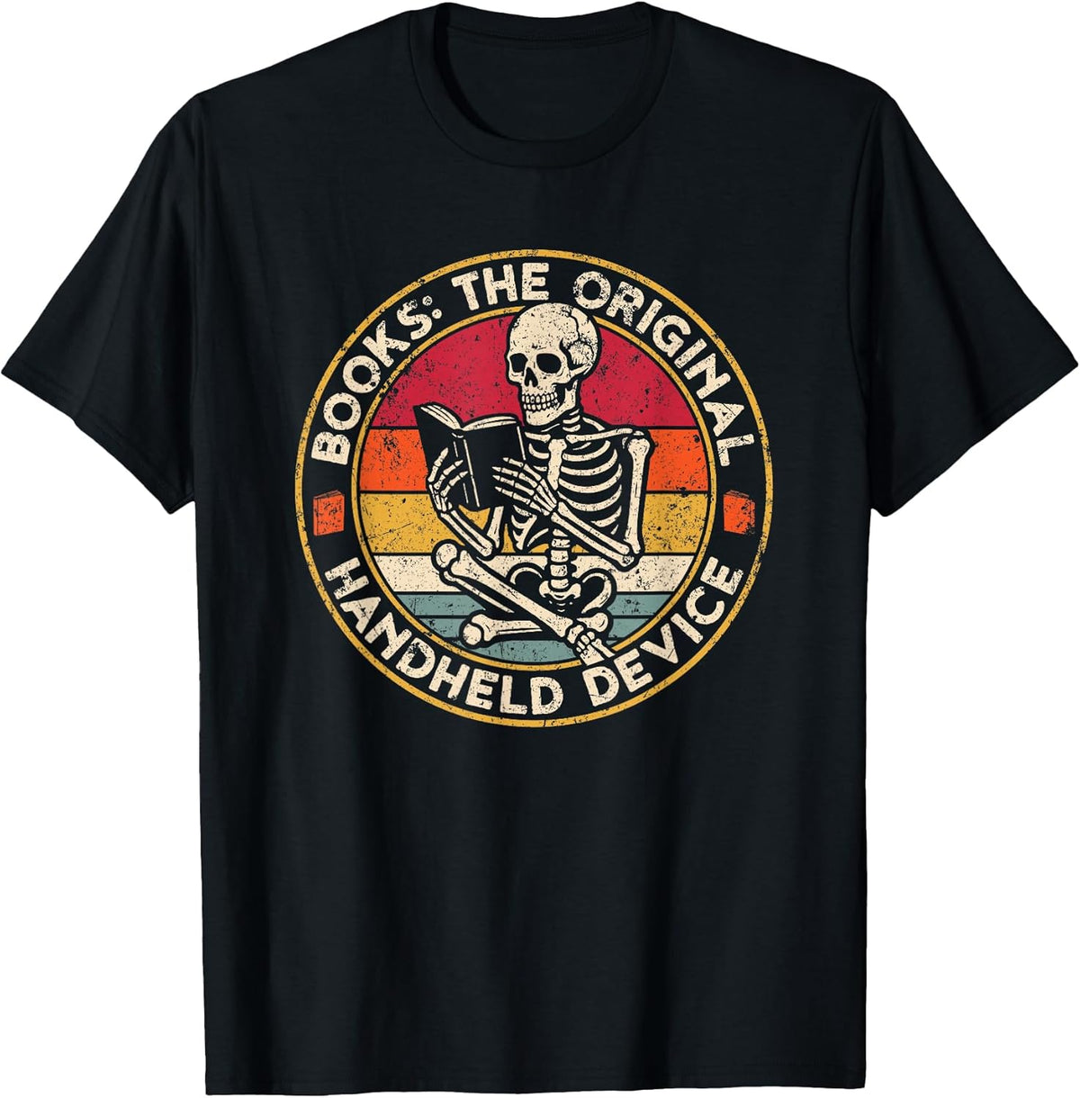 Book Lovers Skeleton Retro Merch. - Adult & Kids T-Shirts, Sweatshirts & Hoodies apparel design preview 1