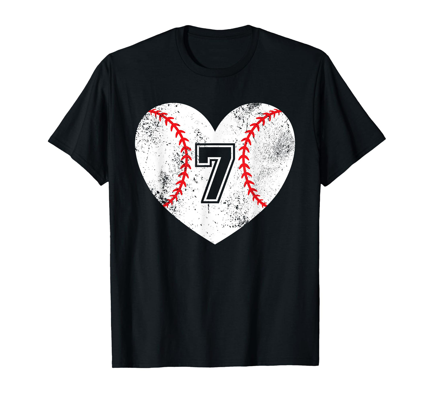 Baseball Heart Player 7 Baseball Mom T-Shirt - Unique Graphic for Adults - T-Shirt, Sweatshirt, Hoodie
