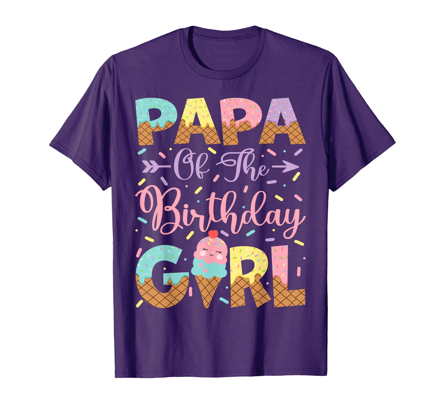 Papa Birthday Ice Cream Lover Party T-Shirt - Trendy Graphic Unisex - T-Shirt, Sweatshirt, Hoodie