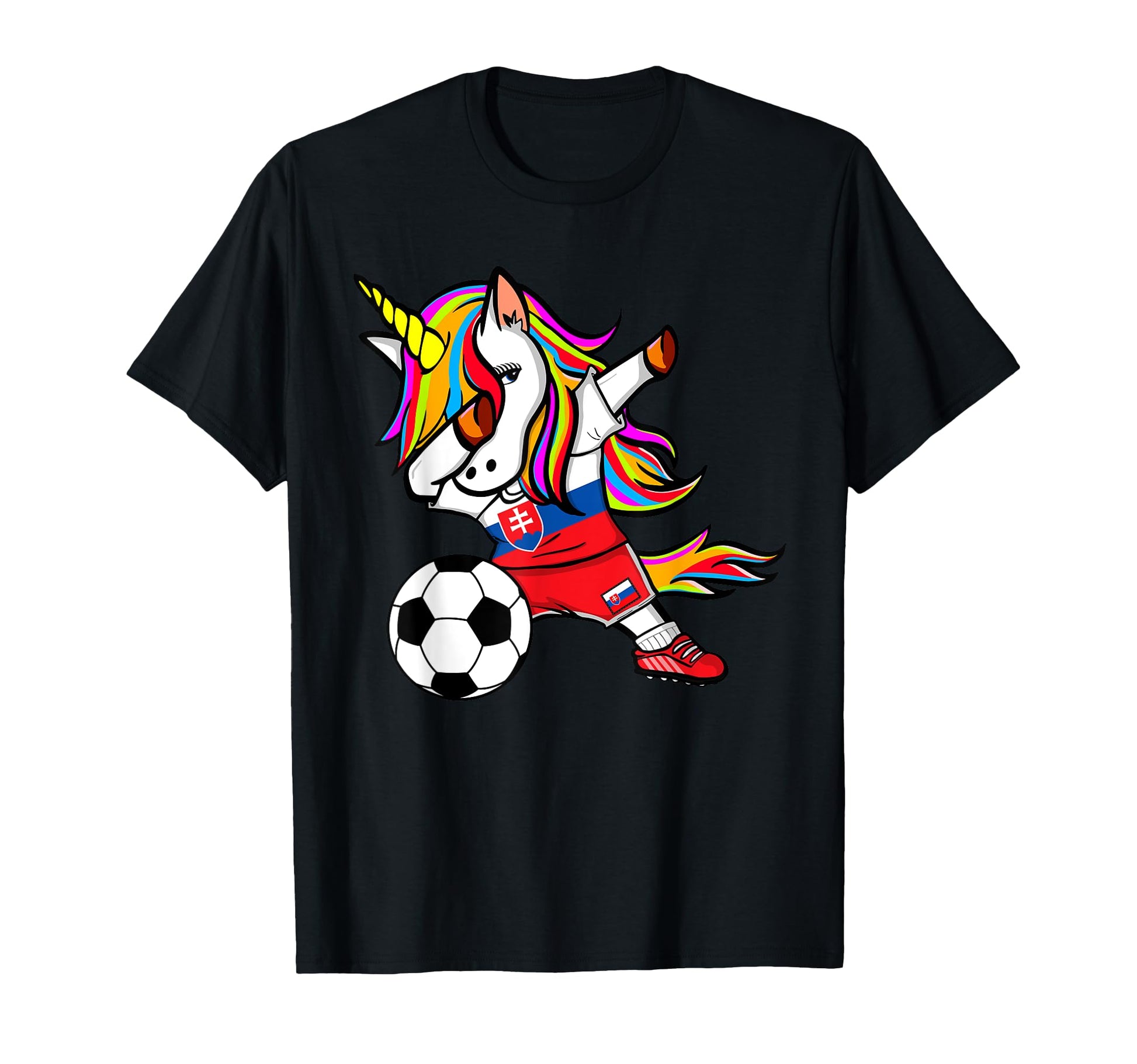 Funny Dabbing Unicorn Slovakia T-Shirt - Casual Everyday Wear Unisex - T-Shirt, Sweatshirt, Hoodie