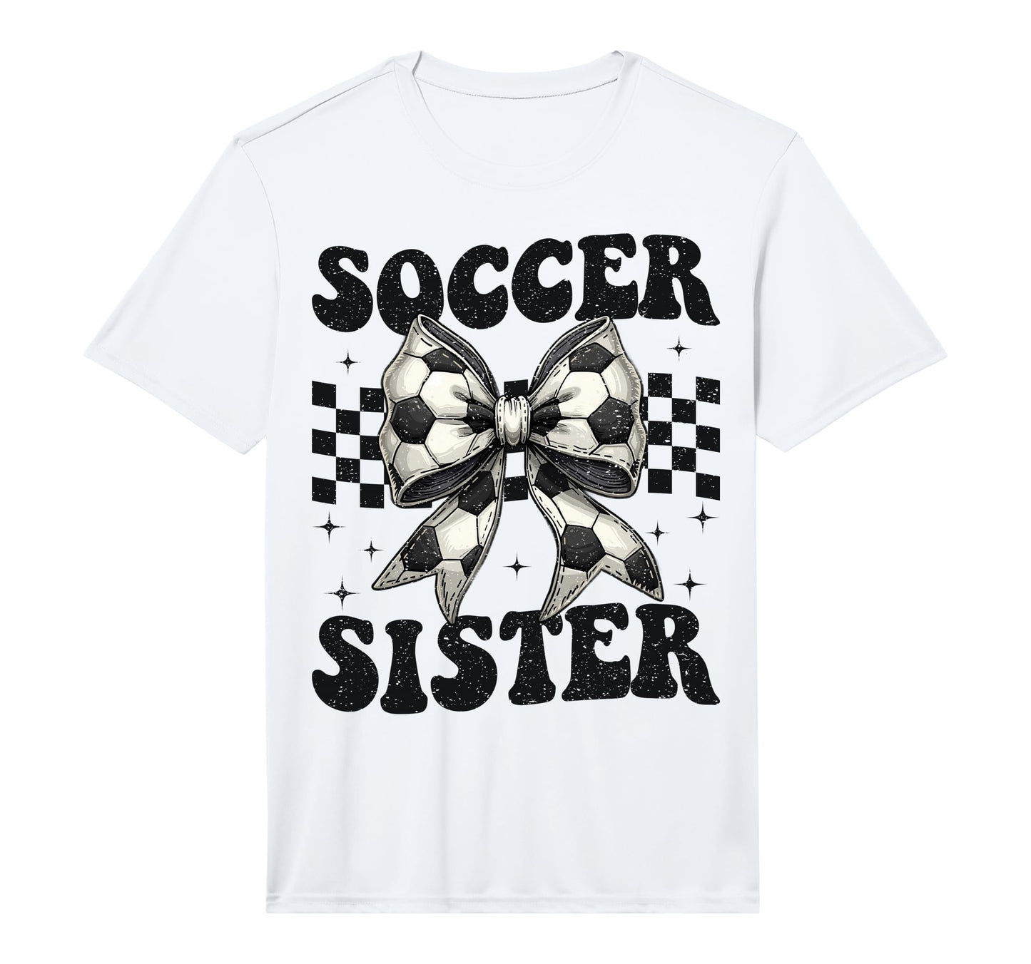 Soccer Sister Funny Coquette Bow Soccer T-Shirt - Aesthetic Graphic Unisex - T-Shirt, Sweatshirt, Hoodie