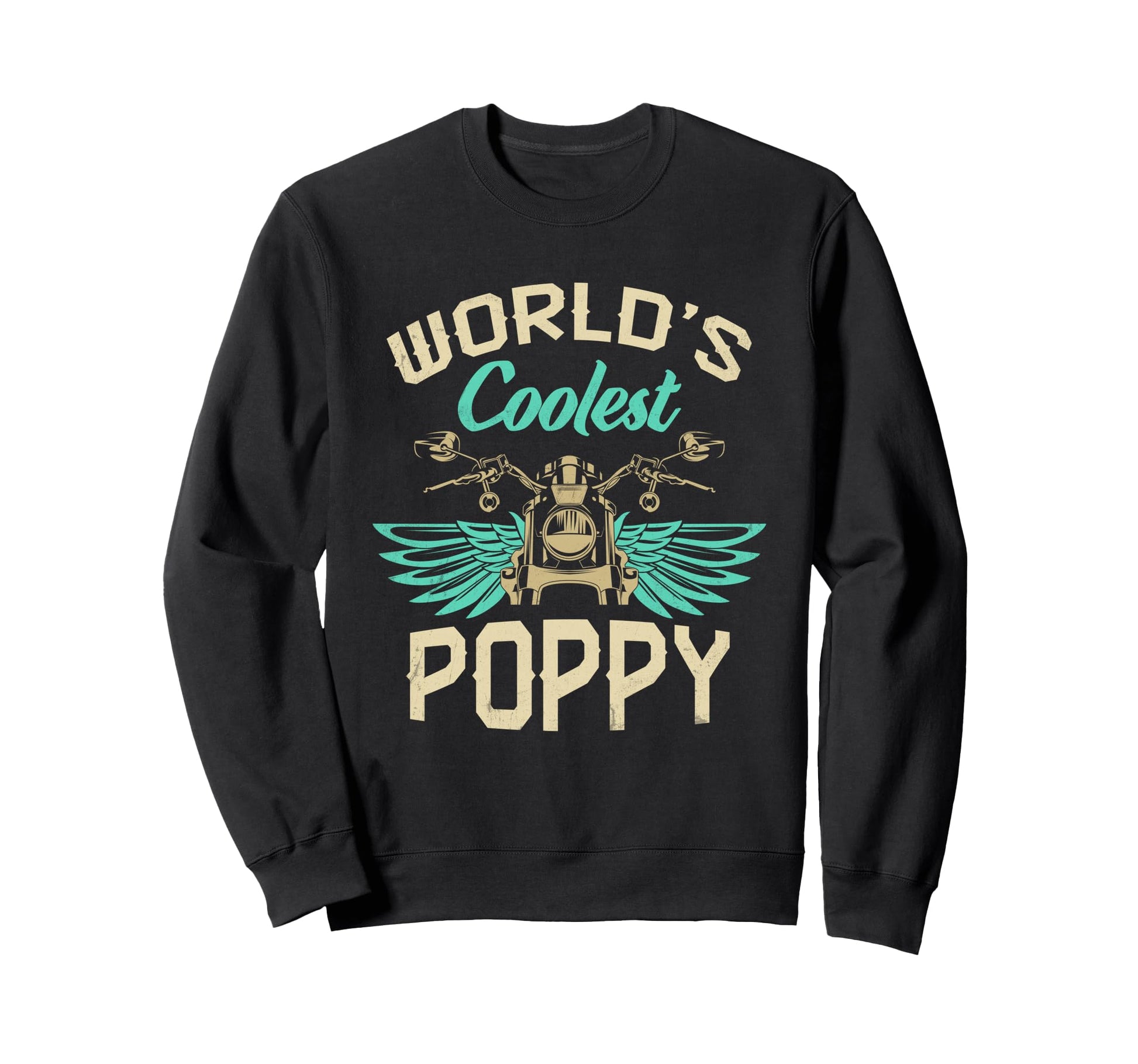 Worlds Coolest Poppy Motorcycle Sweatshirt - Trendy Graphic Men Women - T-Shirt, Sweatshirt, Hoodie