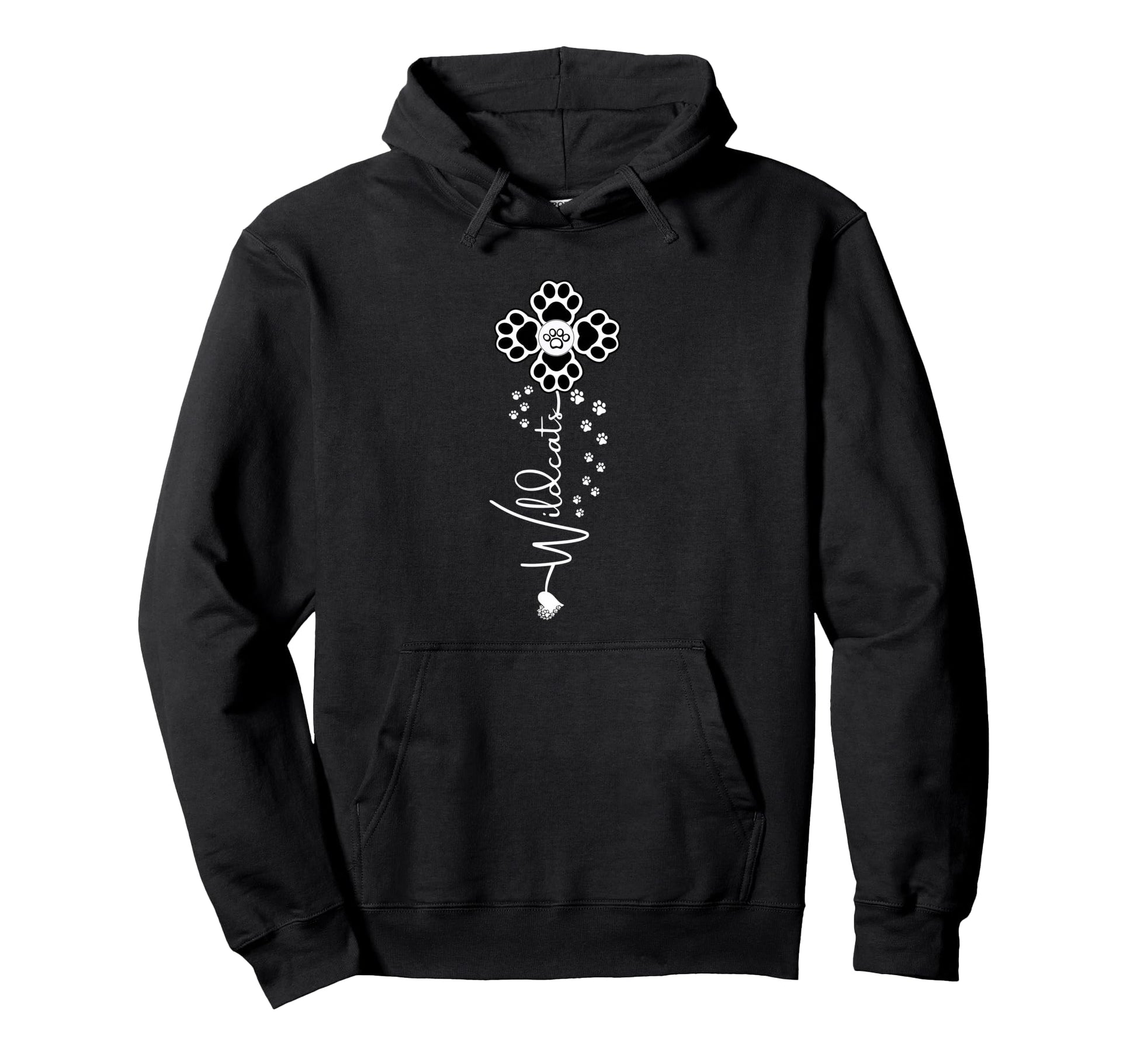 Wildcats Flower Sports Fan Team Hoodie - Fun Novelty Design Men Women - T-Shirt, Sweatshirt, Hoodie