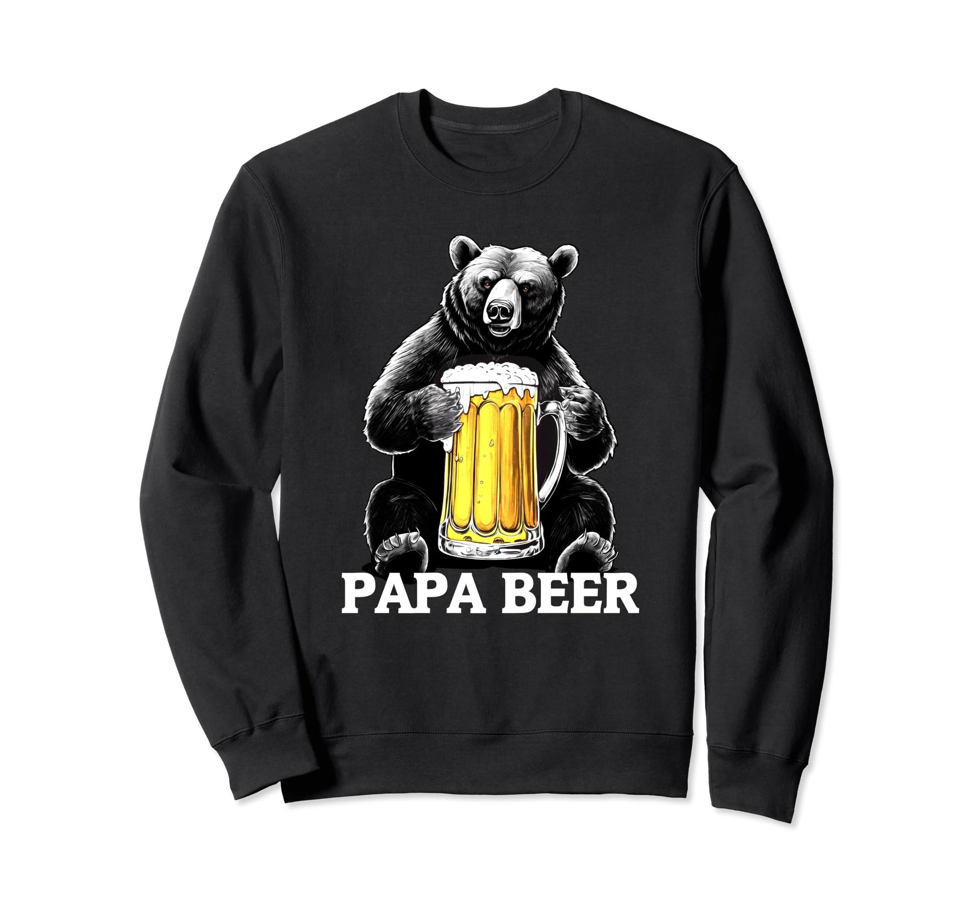 Papa Beer Dad Gifts Bear Beer Glass Sweatshirt - Graphic Print Men Women - T-Shirt, Sweatshirt, Hoodie