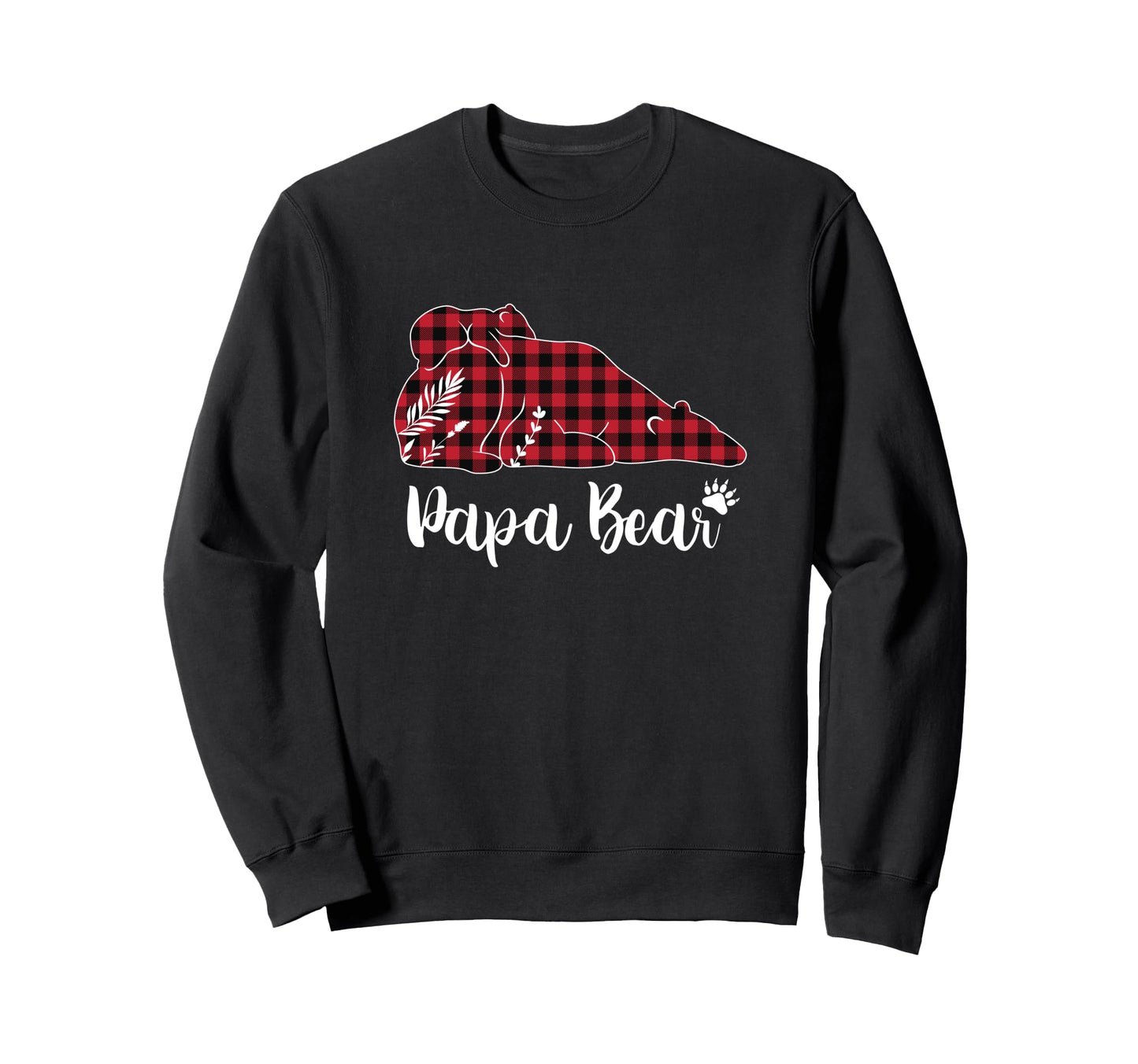 Papa Bear Pajama Red Buffalo Plaid Sweatshirt - Aesthetic Graphic Men Women - T-Shirt, Sweatshirt, Hoodie