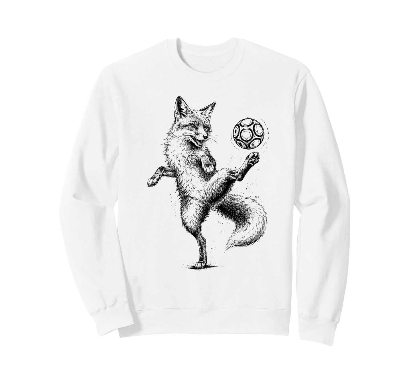 Funny Fox Freestyling Soccer Ball Sweatshirt - Graphic Print Unisex - T-Shirt, Sweatshirt, Hoodie