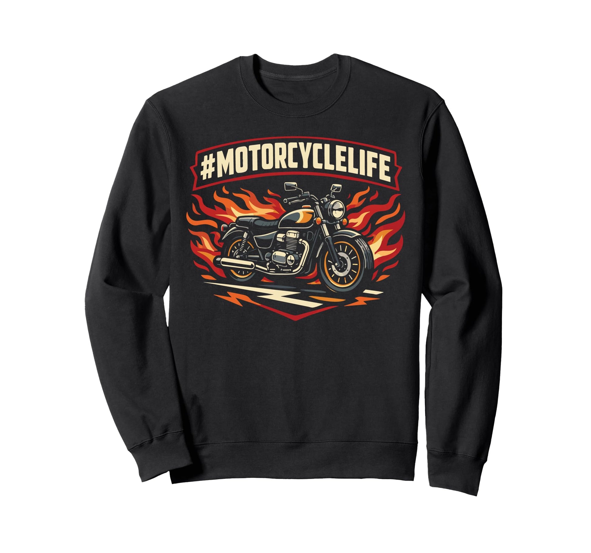 Motorcycle Biker Motorcyclelife Sweatshirt - Minimalist Print for Adults - T-Shirt, Sweatshirt, Hoodie
