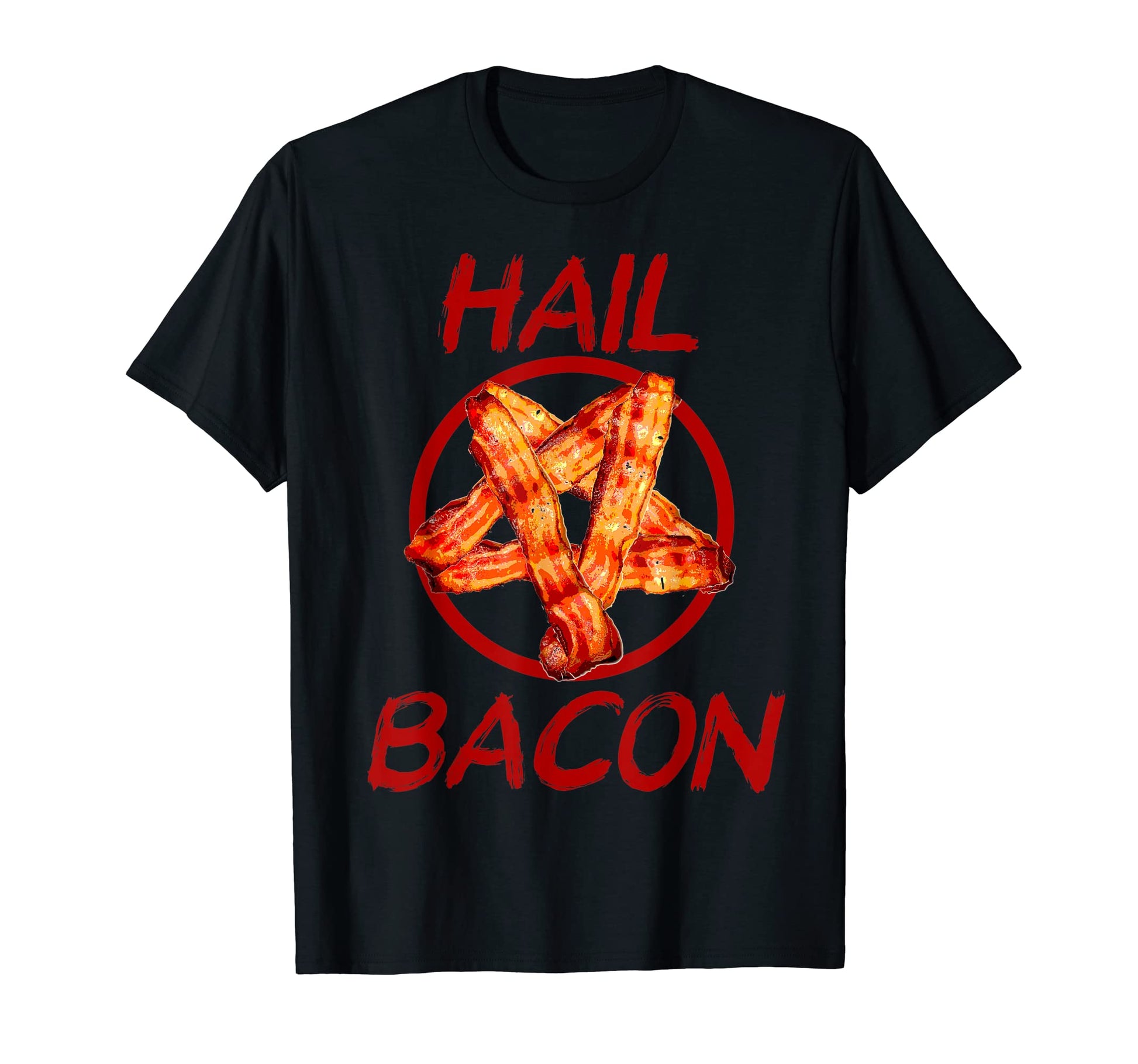 Funny Sarcastic Hail Bacon Satanist T-Shirt - Minimalist Print for Adults - T-Shirt, Sweatshirt, Hoodie