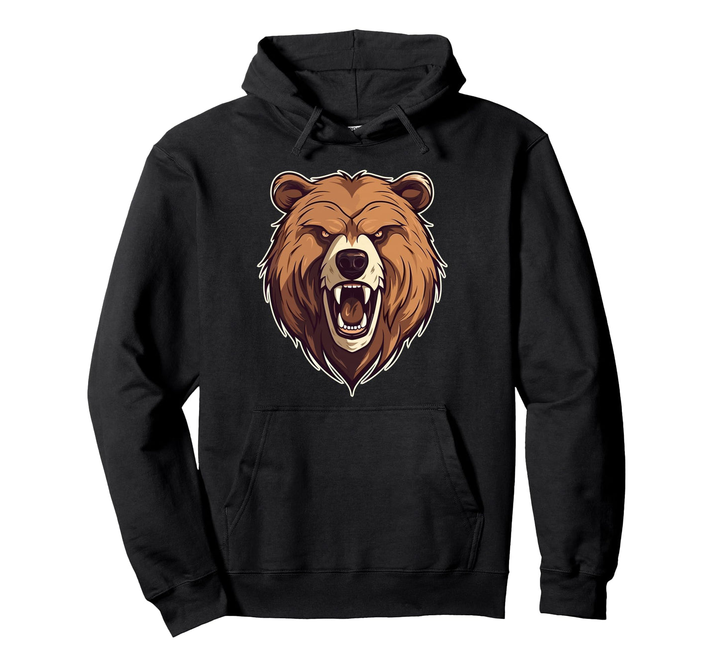 Bear Brown Head Bear Motif Bear Team Or Hoodie - Graphic Print for Adults - T-Shirt, Sweatshirt, Hoodie