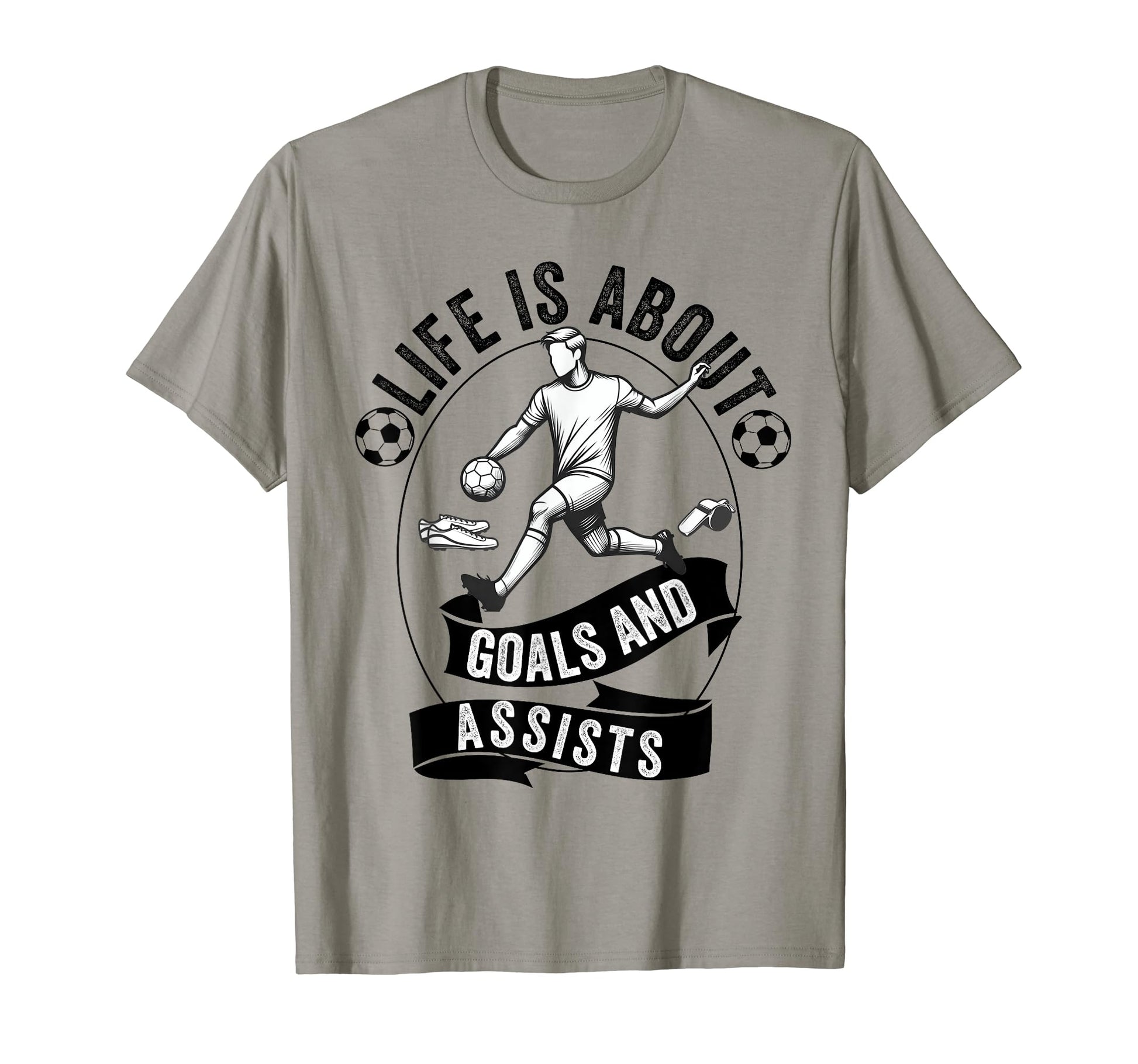 Lifes About Goals And Assists Soccer T-Shirt - Aesthetic Graphic Unisex - T-Shirt, Sweatshirt, Hoodie