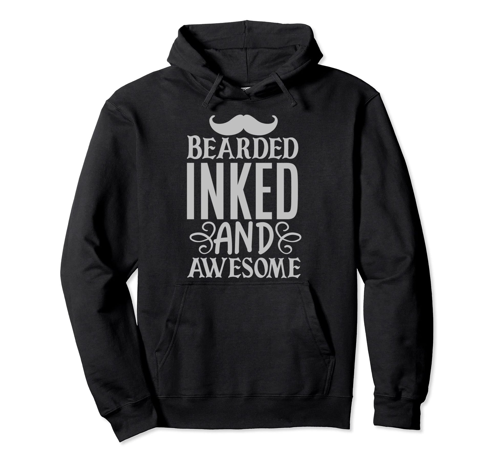 Bearded Inked And Awesome Dads Beards Hoodie - Novelty Apparel Unisex - T-Shirt, Sweatshirt, Hoodie