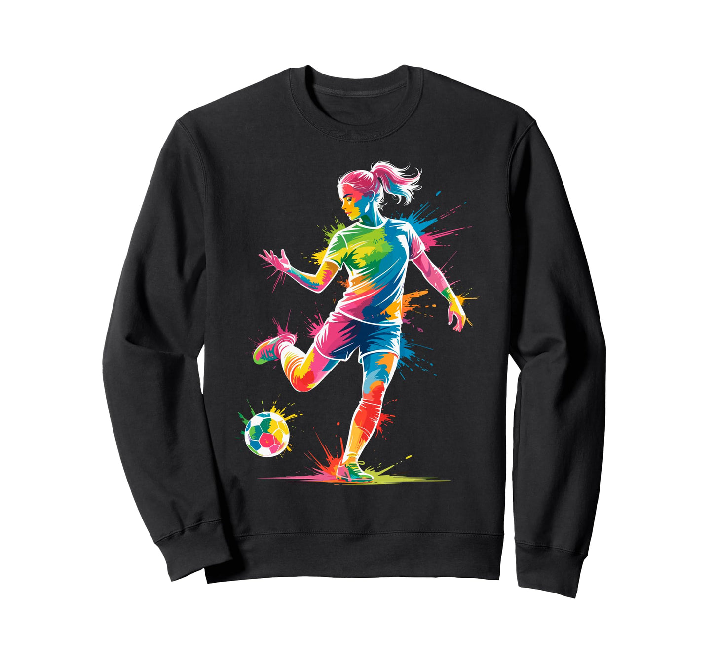 Colorful Funny Soccer Fan Dad Mom Sweatshirt - Streetwear Style for Adults - T-Shirt, Sweatshirt, Hoodie