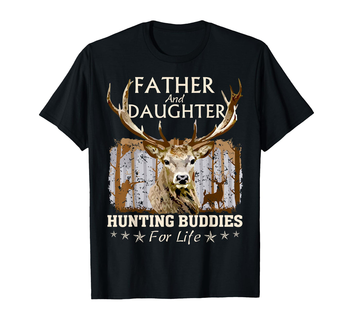 Father And Daughter Hunting Buddies T-Shirt - Minimalist Print for Adults - T-Shirt, Sweatshirt, Hoodie