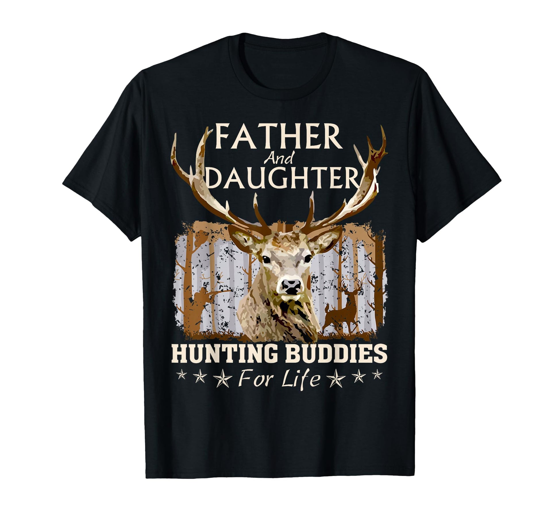 Father And Daughter Hunting Buddies T-Shirt - Minimalist Print for Adults - T-Shirt, Sweatshirt, Hoodie