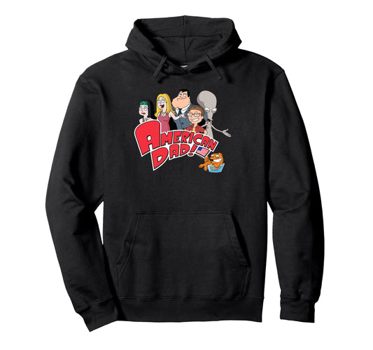 American Dad Show Logo Family Cartoon Hoodie - Minimalist Print Men Women - T-Shirt, Sweatshirt, Hoodie