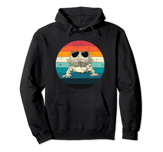 Bearded Dragon Sunglasses Reptile Hoodie - Custom Art Print for Adults - T-Shirt, Sweatshirt, Hoodie