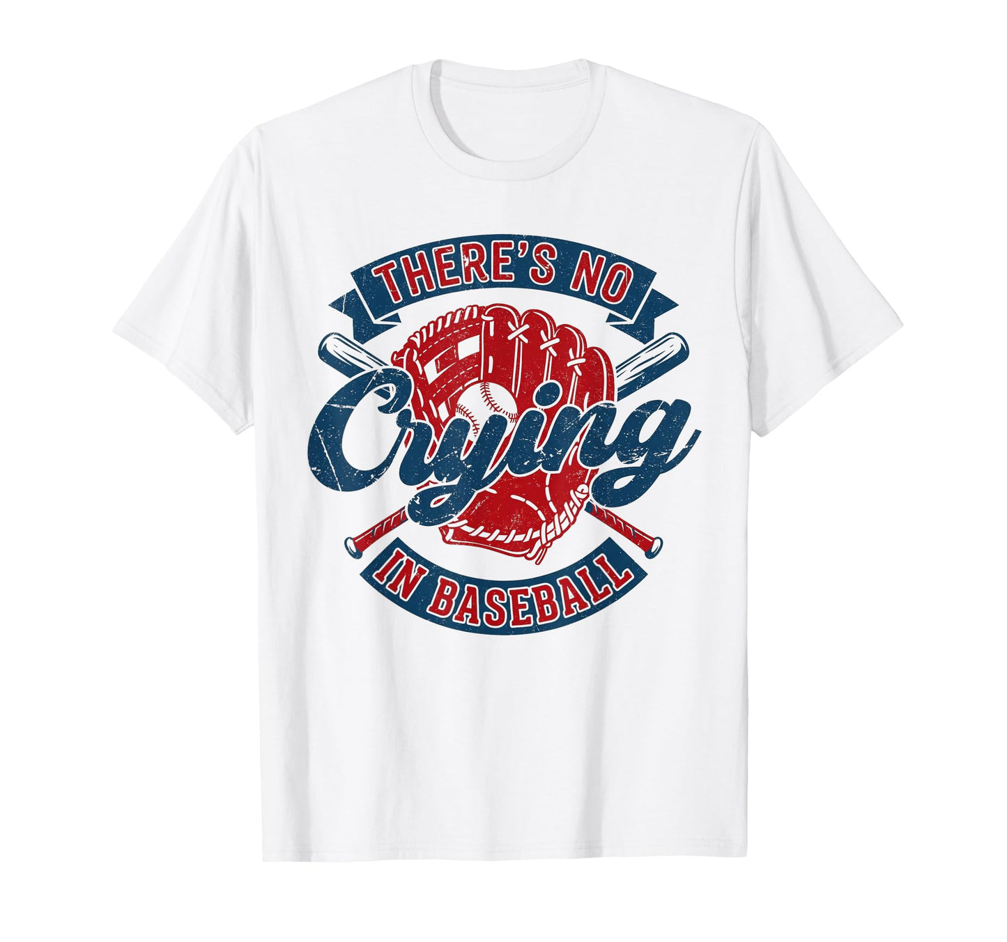 There Is No Crying Baseball Funny T-Shirt - Minimalist Print Men Women - T-Shirt, Sweatshirt, Hoodie