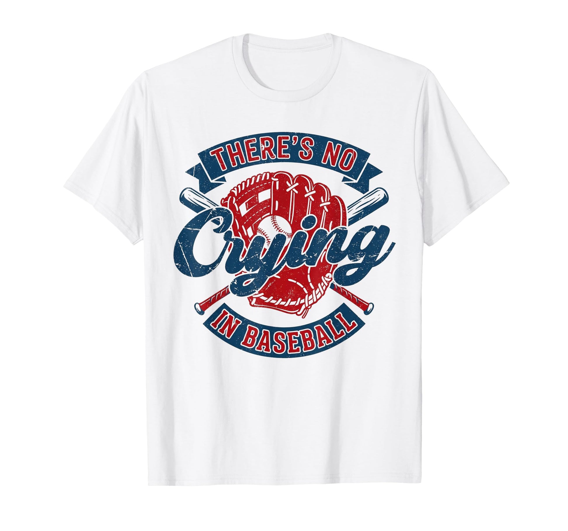 There Is No Crying Baseball Funny T-Shirt - Minimalist Print Men Women - T-Shirt, Sweatshirt, Hoodie