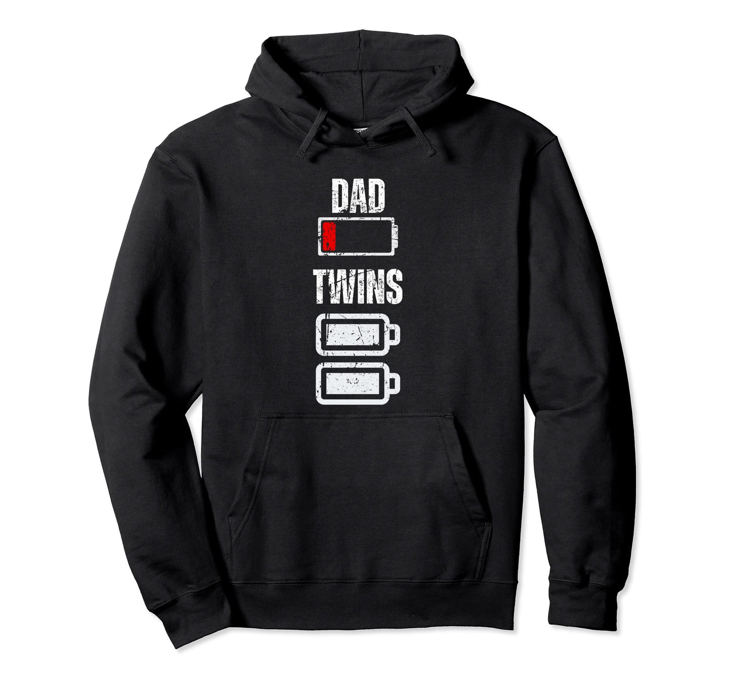 Dad Low Battery Twins Full Charge Funny Hoodie - Unique Graphic Unisex - T-Shirt, Sweatshirt, Hoodie