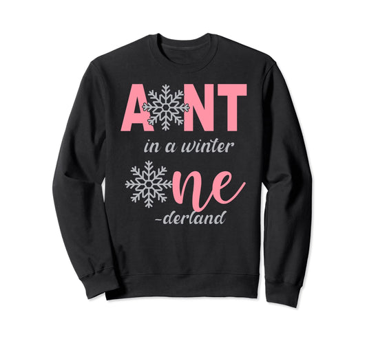 Aunt Birthday Winter Onederland 1St Sweatshirt - Custom Art Print Unisex - T-Shirt, Sweatshirt, Hoodie