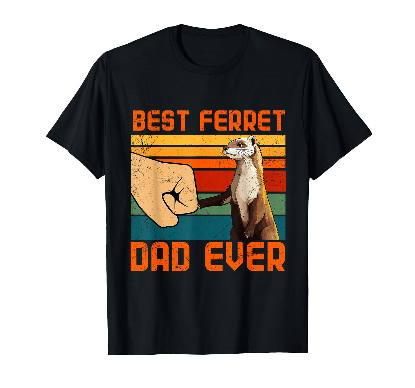 Happy Fathers Day Best Ferret Dad T-Shirt - Custom Art Print for Adults - T-Shirt, Sweatshirt, Hoodie