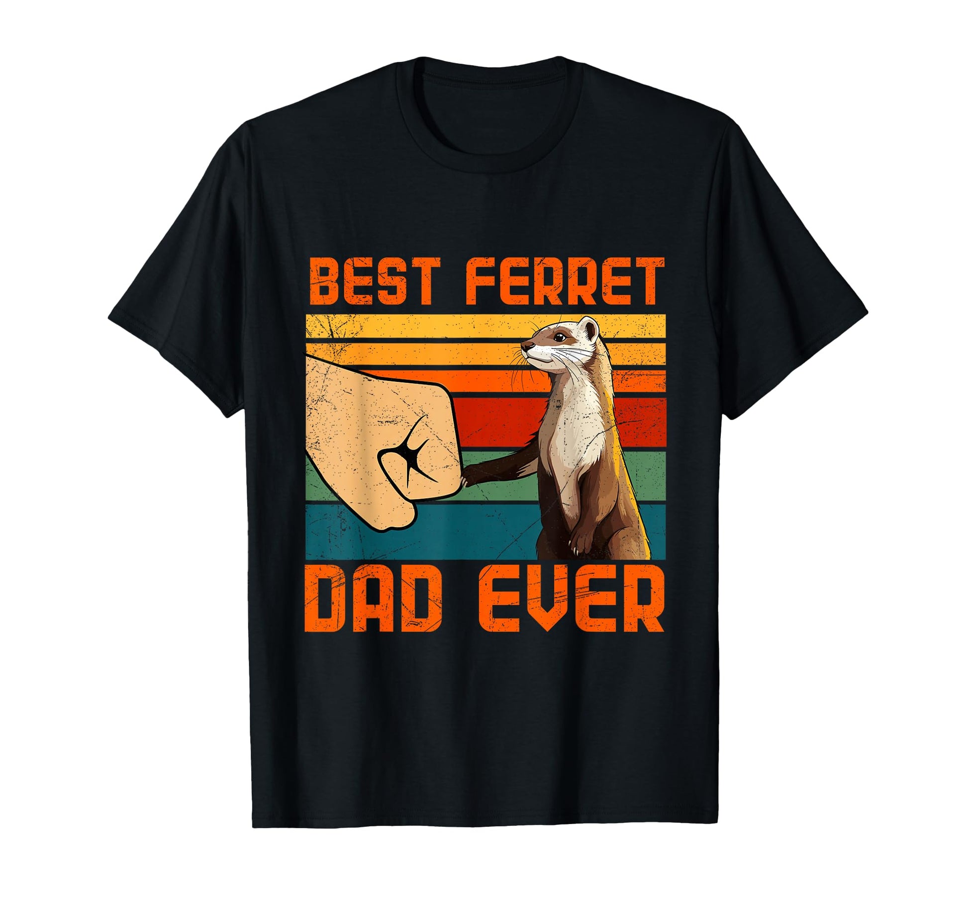 Happy Fathers Day Best Ferret Dad T-Shirt - Custom Art Print for Adults - T-Shirt, Sweatshirt, Hoodie